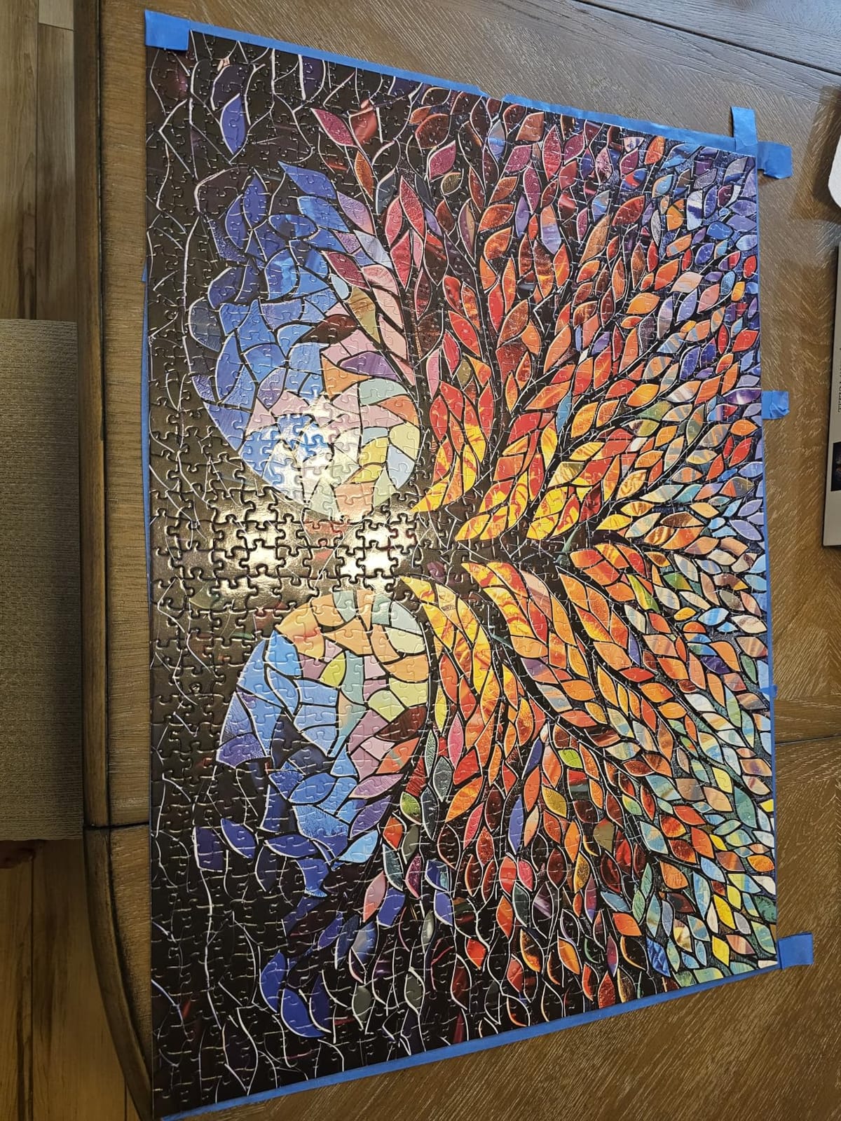 PICKFORU Stained Glass Puzzle Tree of Life Puzzles for Adults 1000 Pieces, Impossible Hard Difficult Challenging Puzzles for Adults, Colorful Mosaic Tree of Life Jigsaw Puzzle 1000 Pieces customer photo 1