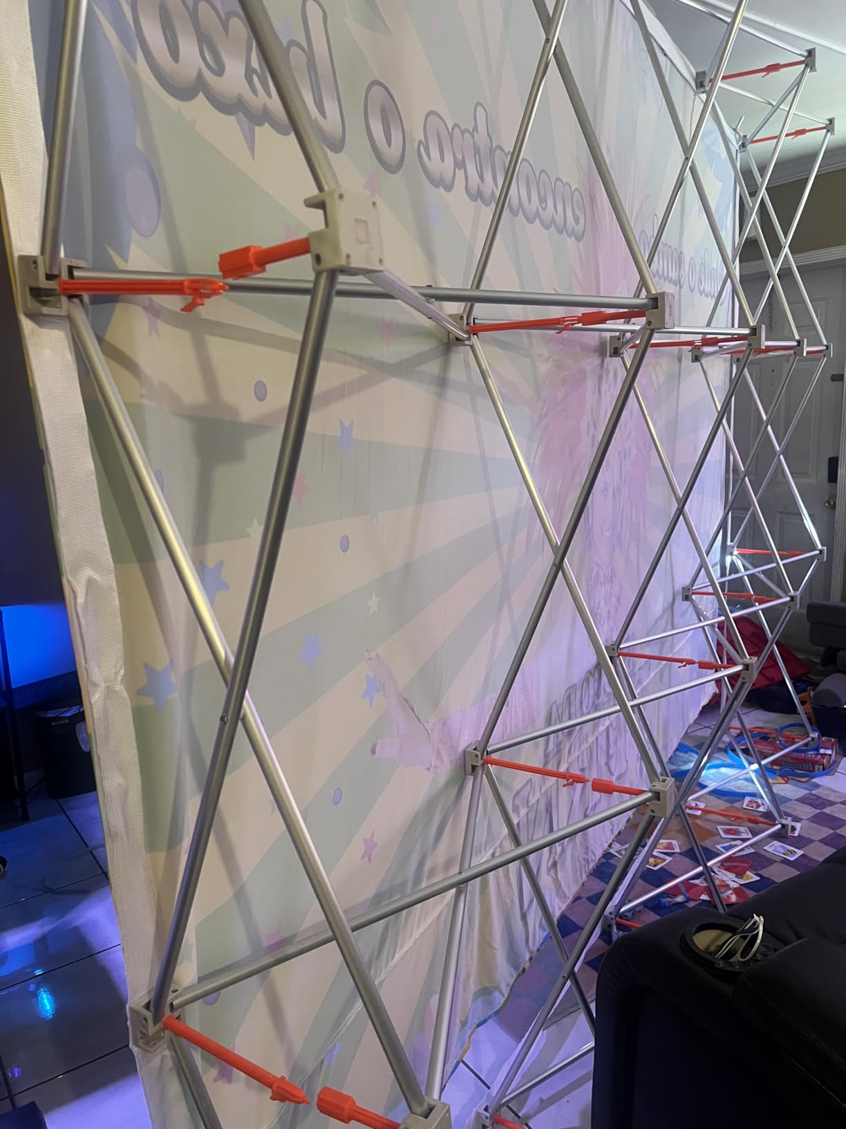 Yaocom 7.5 x 10 ft Portable Pop up Display Stand Trade Show Backdrop Tension Booth Collapsible Trade Show Booth for Exhibit, Conference, Weddings, Party, Collapsible Space Truss (Frame Only) customer photo 2