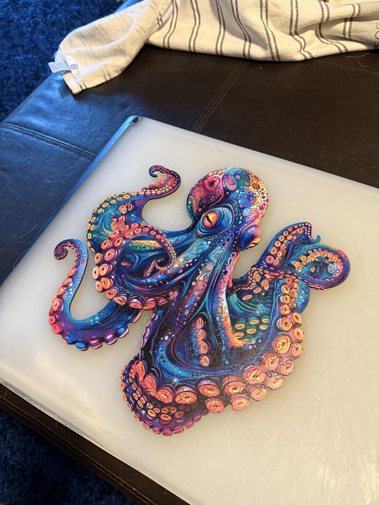 500 Piece Puzzles for Adults, Wooden Octopus Jigsaw Puzzles | FSC Certified Cool Puzzles, Unique Shape Ocean Puzzle Piece, Wall Decor, Wood Creative Gift for Family Game 16.9x16.9 in customer photo 1