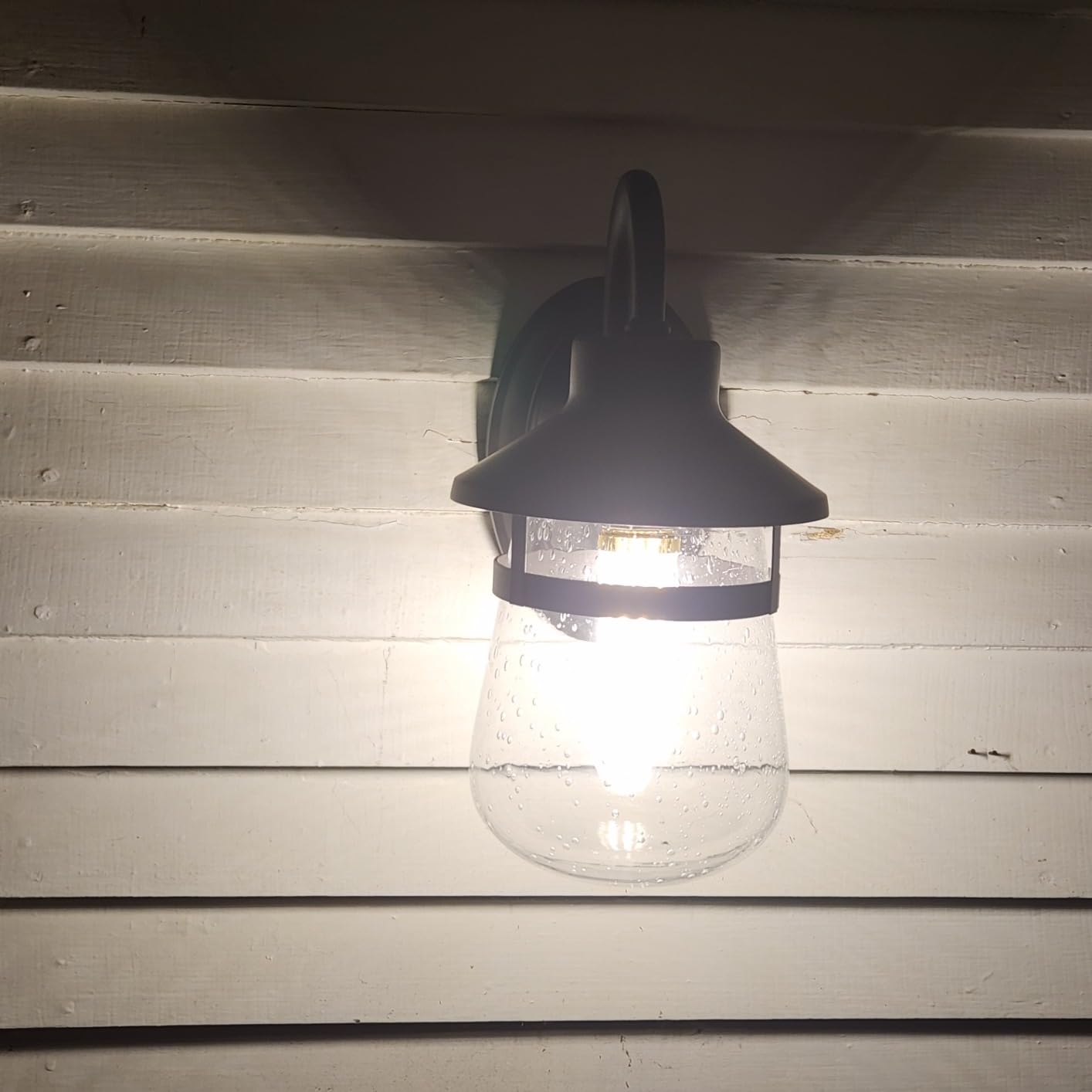 Tarentlight Outdoor Wall Sconce with Clear Seeded Glass Shade, Waterproof Exterior Fixture in Oil Rubbed Bronze Finish, Suit for Wet Locations, Easily Installed in Porch Patio Entryway, Doorway, Corridor customer photo 1