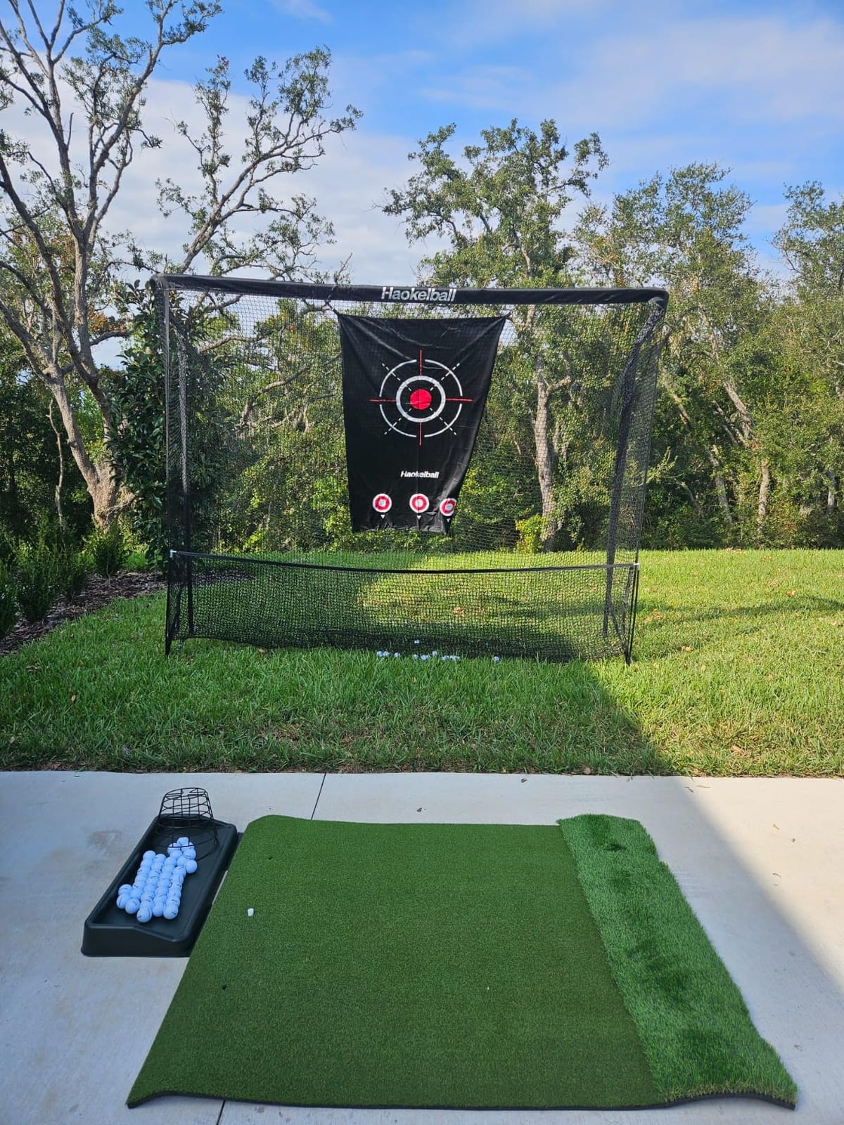 Haokelball Golf Practice Net 10x8FT Driving Hitting Net & Simulator Cage customer photo 1