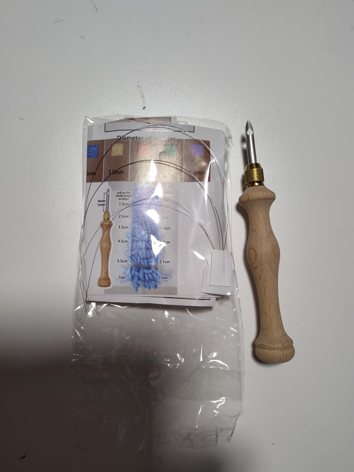DiaWiew Punch Needle Embroidery Kit - Complete Set for Needle Punching - Includes Adjustable Punch Needle Tool and Wooden Handle Embroidery Pen Set - Ideal for Adults Beginners customer photo 1