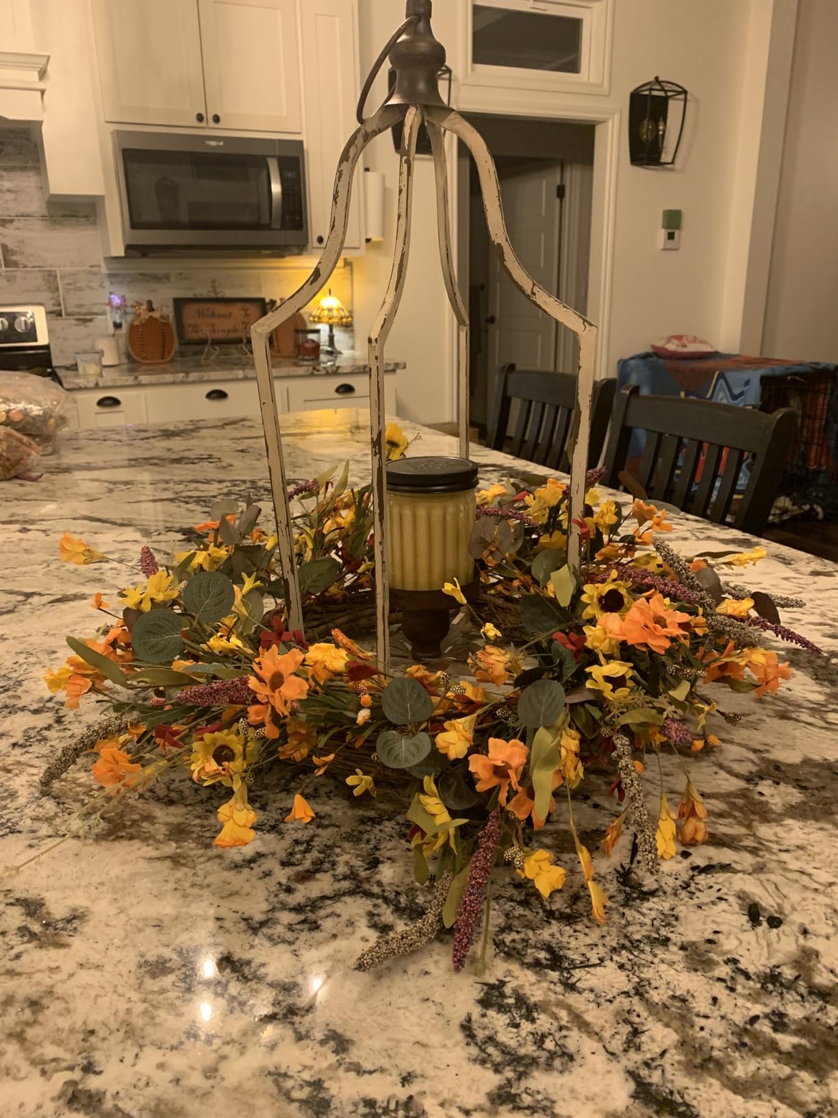Artificial Fall Wreath 22 Inch Fall Wreaths for Front Door Autumn Porch Farmhouse Thanksgiving Day Harvest Festival | Handmade with Colorful Autumn Flowers Foliage for Porch Farmhouse customer photo 1