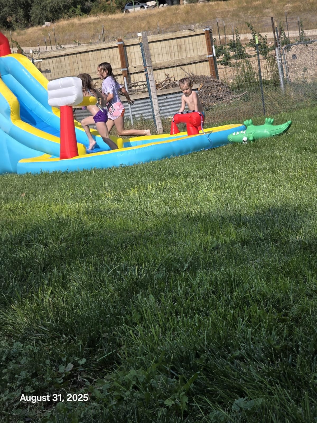 Inflatable Water Slide, Blow Up Water Slide with Climbing Wall, Water Slide for Kids Backyard with Basketball Hoop, Water Cannon and Splash Pool customer photo 2