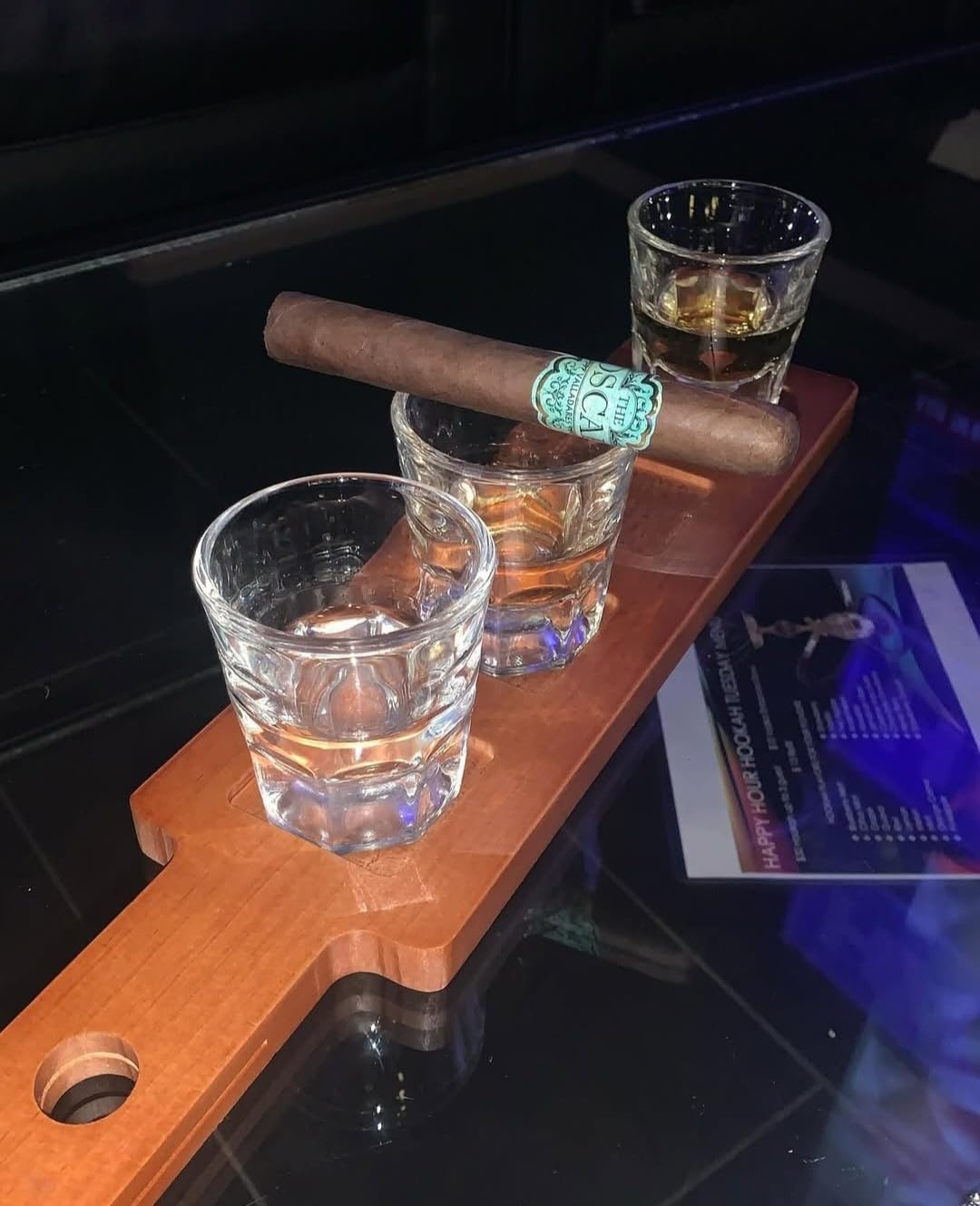 LZMS 6-Pack Walnut Flight Boards, Double-Sided Beer and Whiskey Tasting Paddles with 2.25 Inch Round and Square Slots customer photo 2