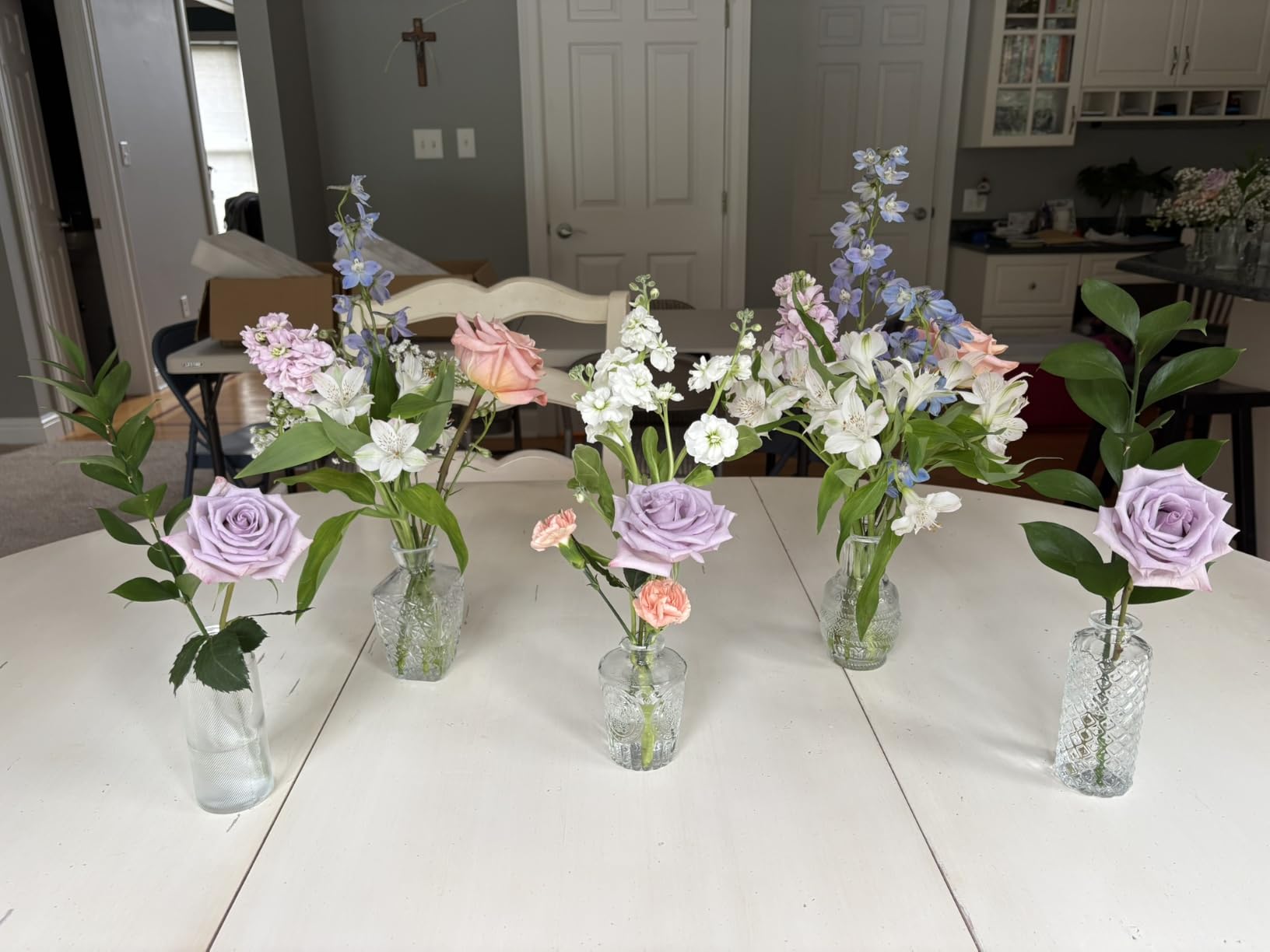 Glass Bud Vase Set of 32PCS Wedding Centerpieces for Tables, Mini Clear Bud Vases for Flowers, Small Flower Vases Suitable for Birthday Party, Anniversary, Wedding, Baby Shower (Clear, 32PCS) customer photo 2