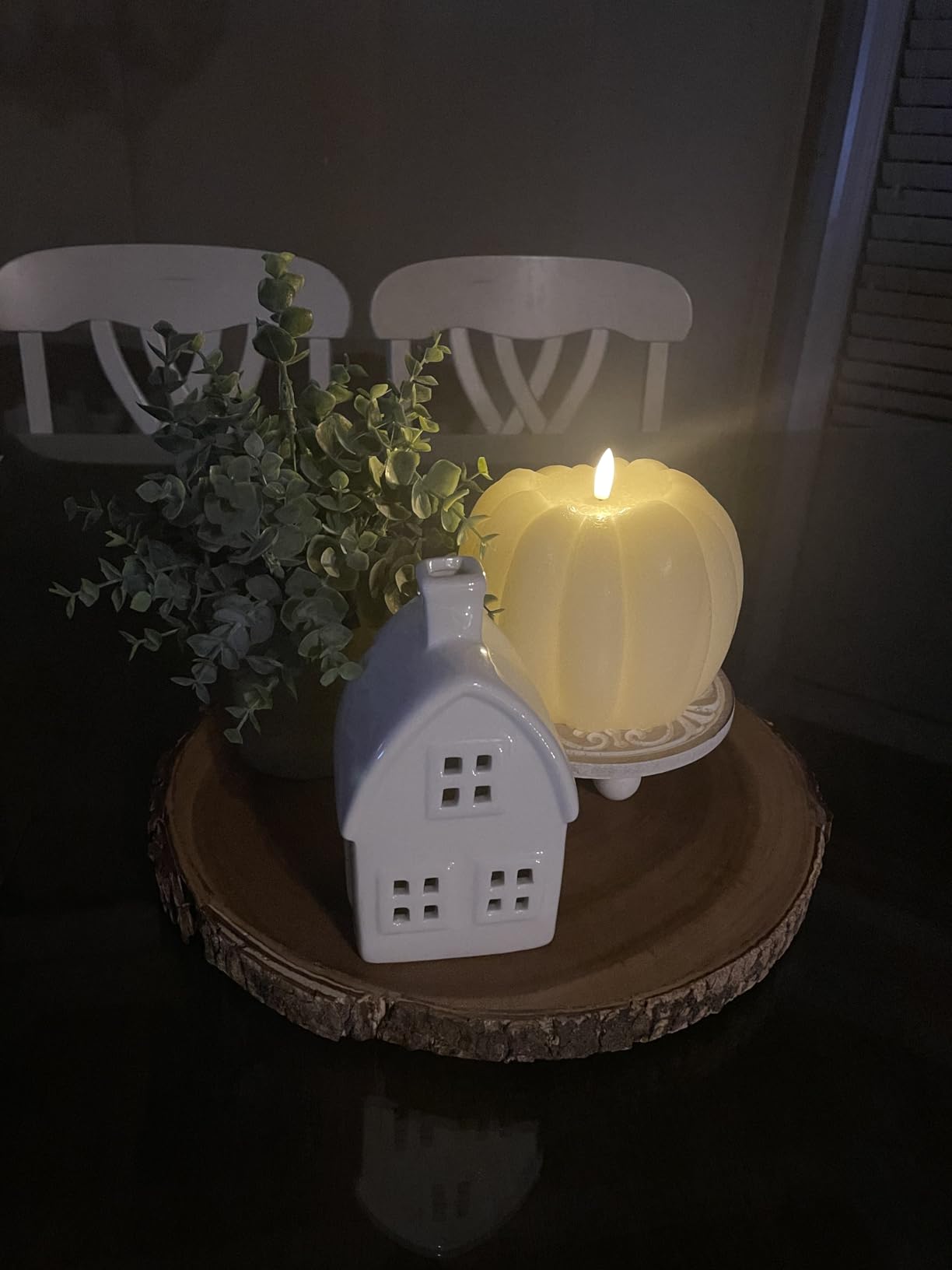 Fall Decorations for Home - Flickering Flameless Wax Pumpkin LED Candle | Timer Remote Control, Fall Decor, Thanksgiving Gifts, Autumn Farmhouse Rustic Decor, Harvest Tiered Tray Display, Indoor Use customer photo 1