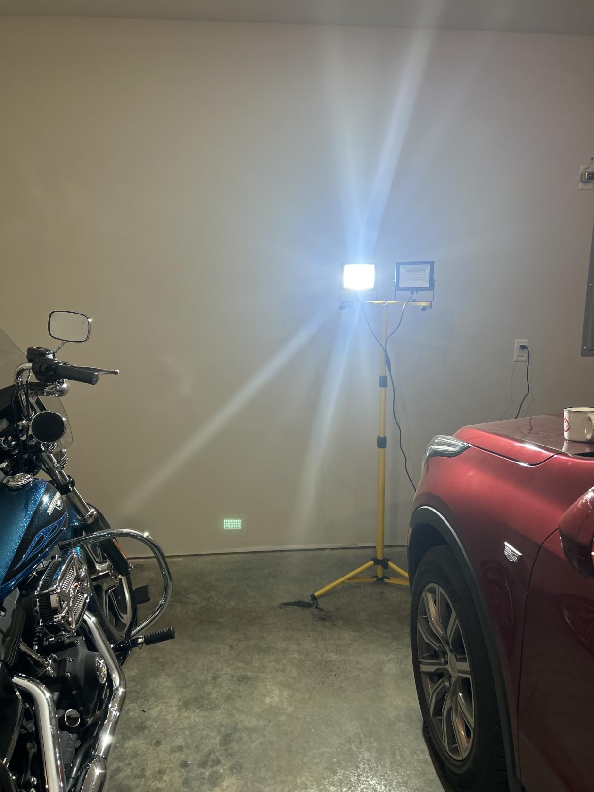 LED Work Lights with Stand, 14000 Lumen, 2-Head Adjustable Work Light | Waterproof Foldable Tripod Extended Cord for Outdoor & Indoor Job Sites, Workshops, Construction, Garage Lighting customer photo 1