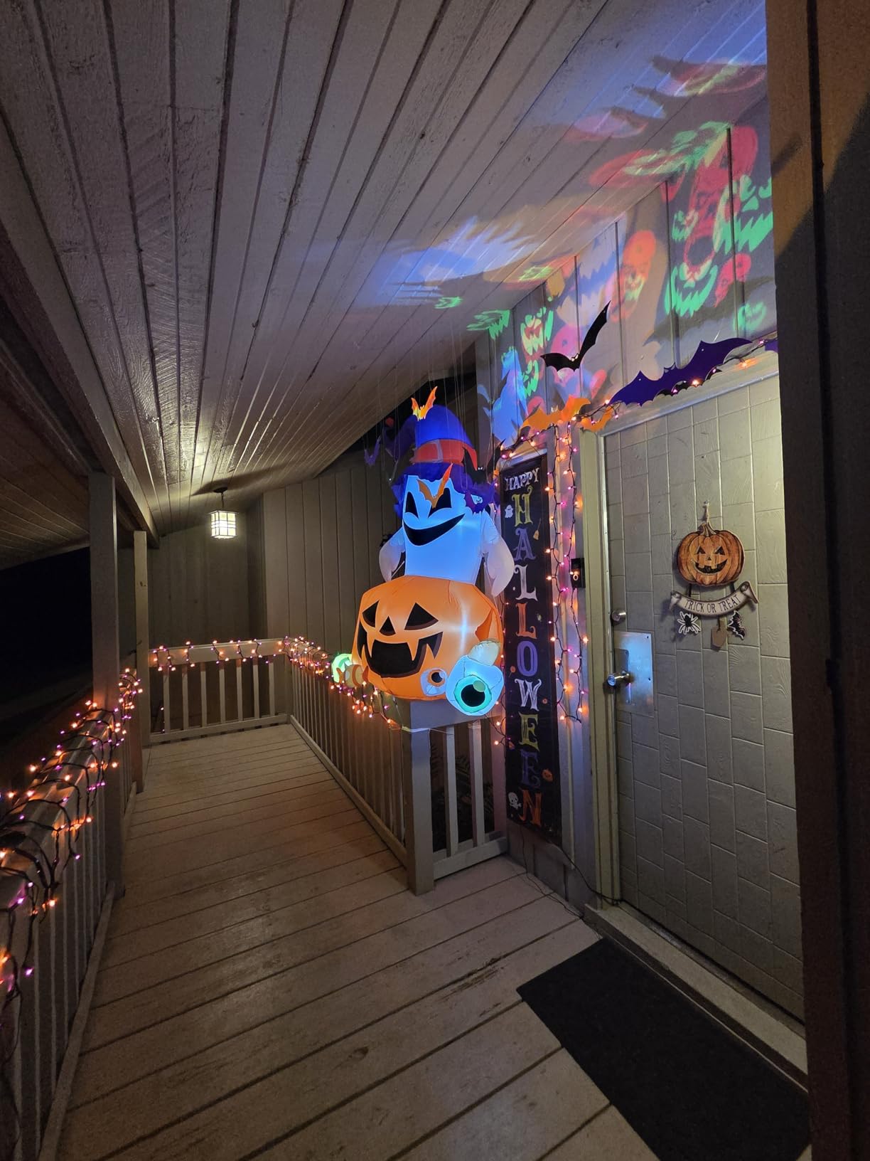 Toodour Halloween Projector Lights Outdoor, Double Head Dynamic Halloween Lights Projector with Timer, Waterproof Ghost Skeleton Devil Pumpkin Light for Home Window Wall Decor customer photo 1