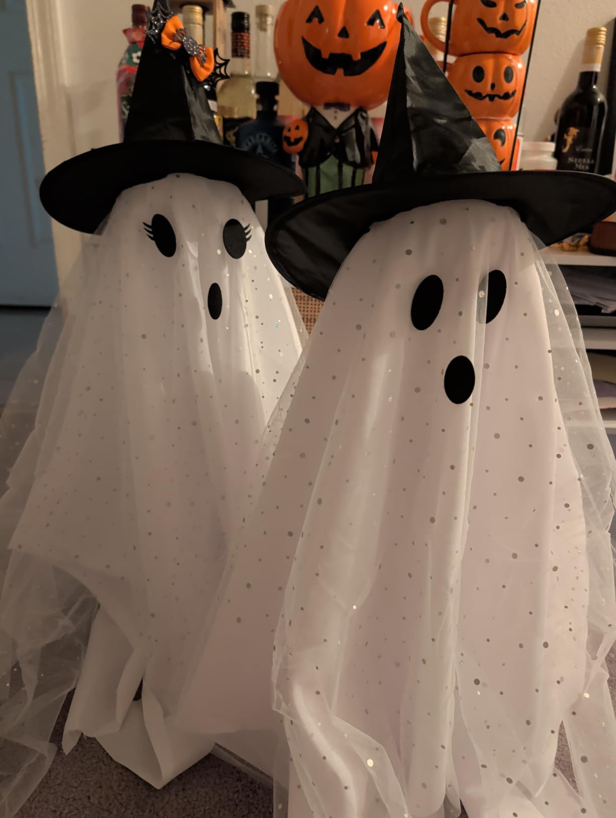 2Packs Halloween Decorations Outdoor,Spooky Ghost with Remote Control String Lights,Halloween-Ghost Lights for Porches Yards Gardens Lawn customer photo 1