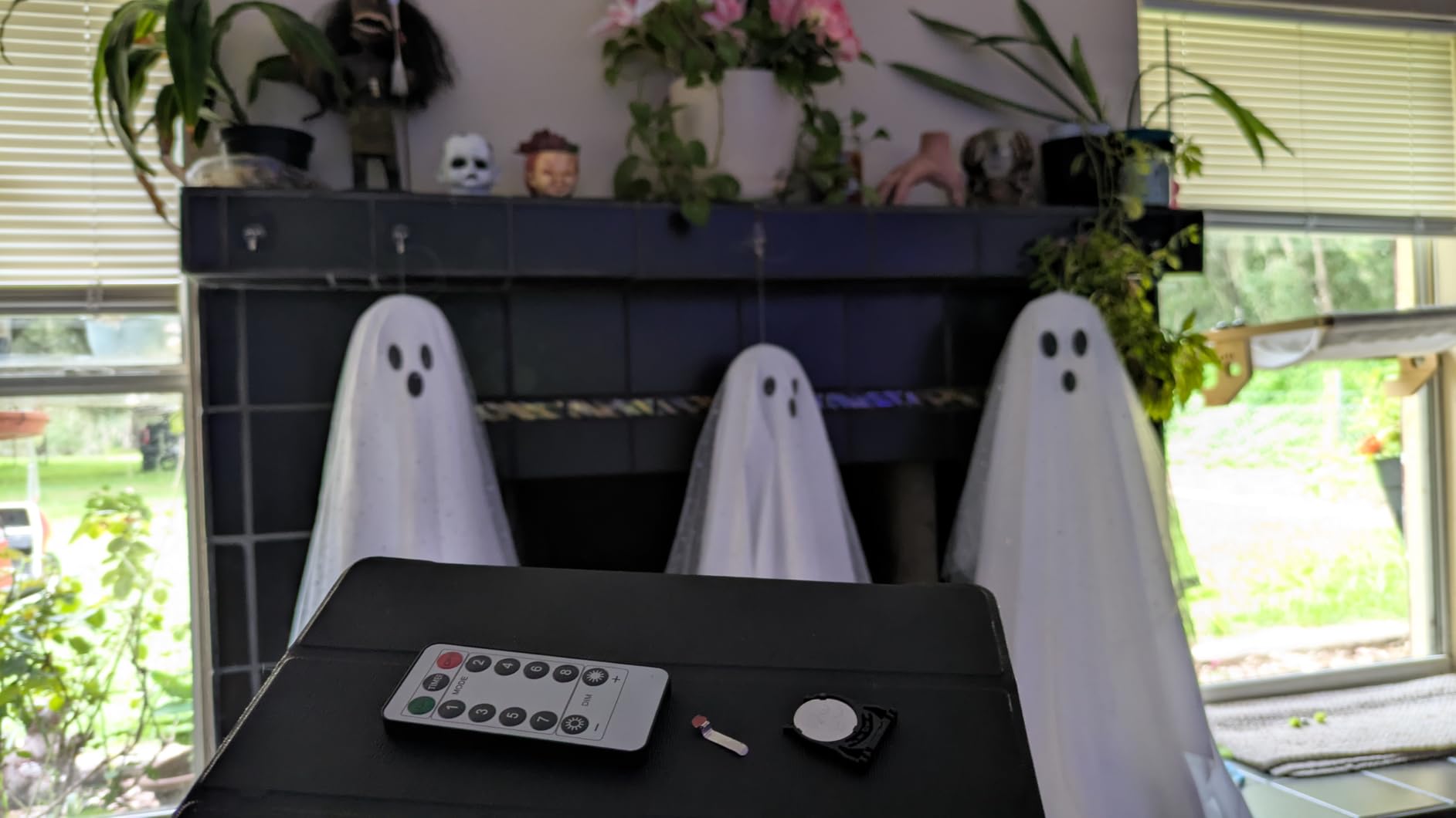2Packs Halloween Decorations Outdoor,Spooky Ghost with Remote Control String Lights,Halloween-Ghost Lights for Porches Yards Gardens Lawn customer photo 2