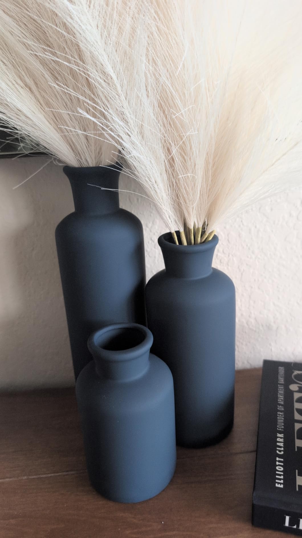 Ceramic Vase Set of 3, Vases Home Decor Rustic Farmhouse Decor Pottery Vases for Bouquet Pampas Grass Dried Fresh Flowers, Living Room, Kitchen, Bedroom, Bathroom, Entryway Mantel, Decor -Multicolor customer photo 2