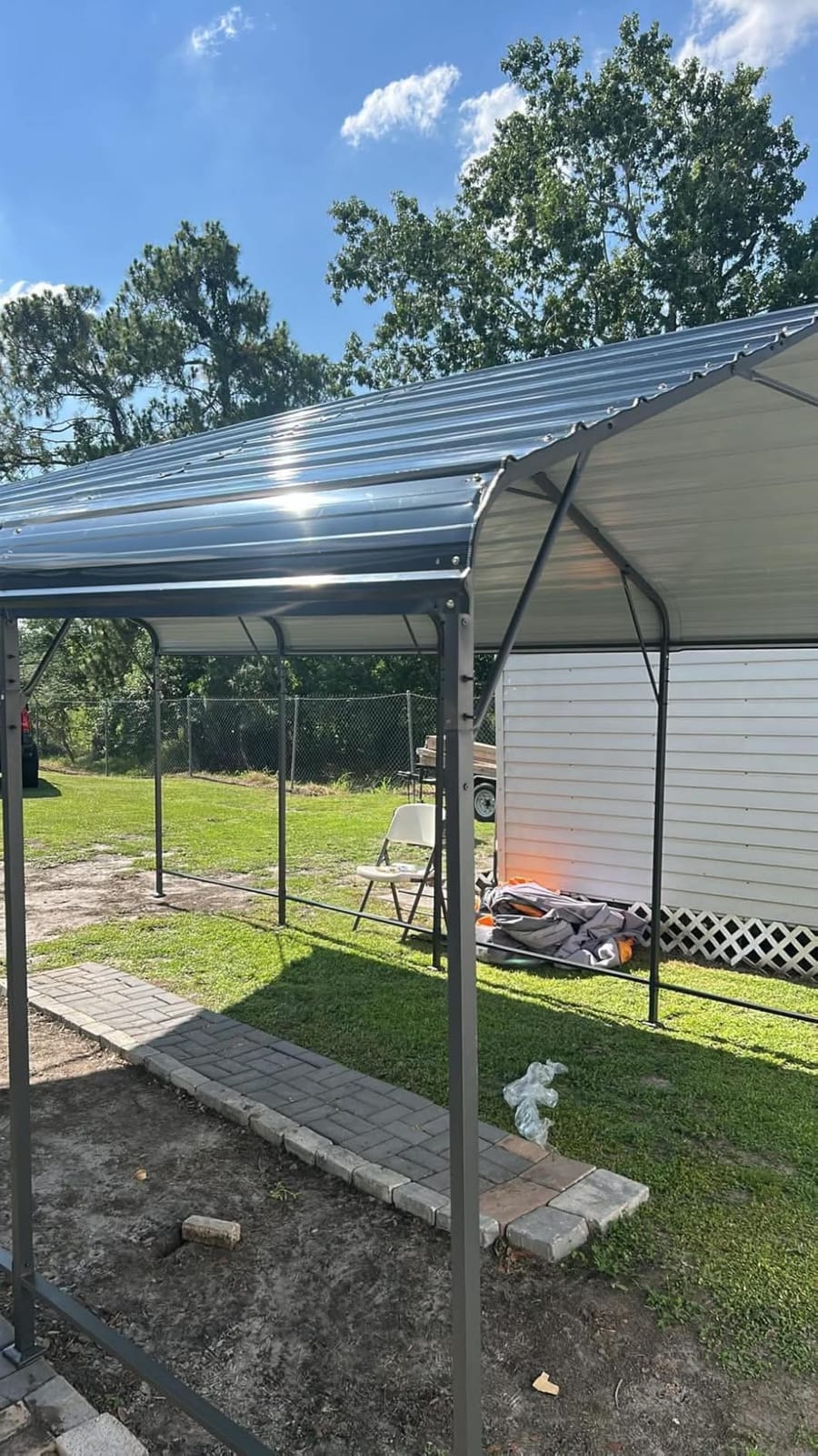 AirWire 10x15 FT Metal Carport Canopy with Reinforced Base | Heavy Duty Car port, Outdoor Galvanized Steel Garage Shelter for Boat and Truck customer photo 2
