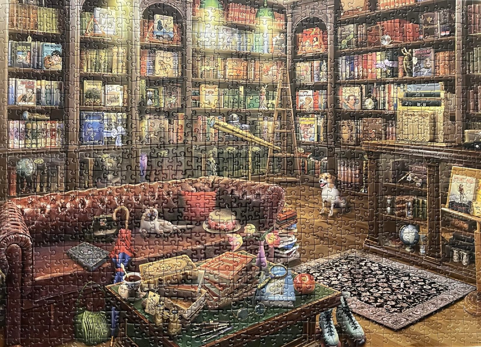 Ravensburger The Reading Room 1000 Piece Jigsaw Puzzle for Adults - Peaceful Library Scene with Books, Knick-Knacks & Overstuffed Chairs - Premium Quality customer photo 1