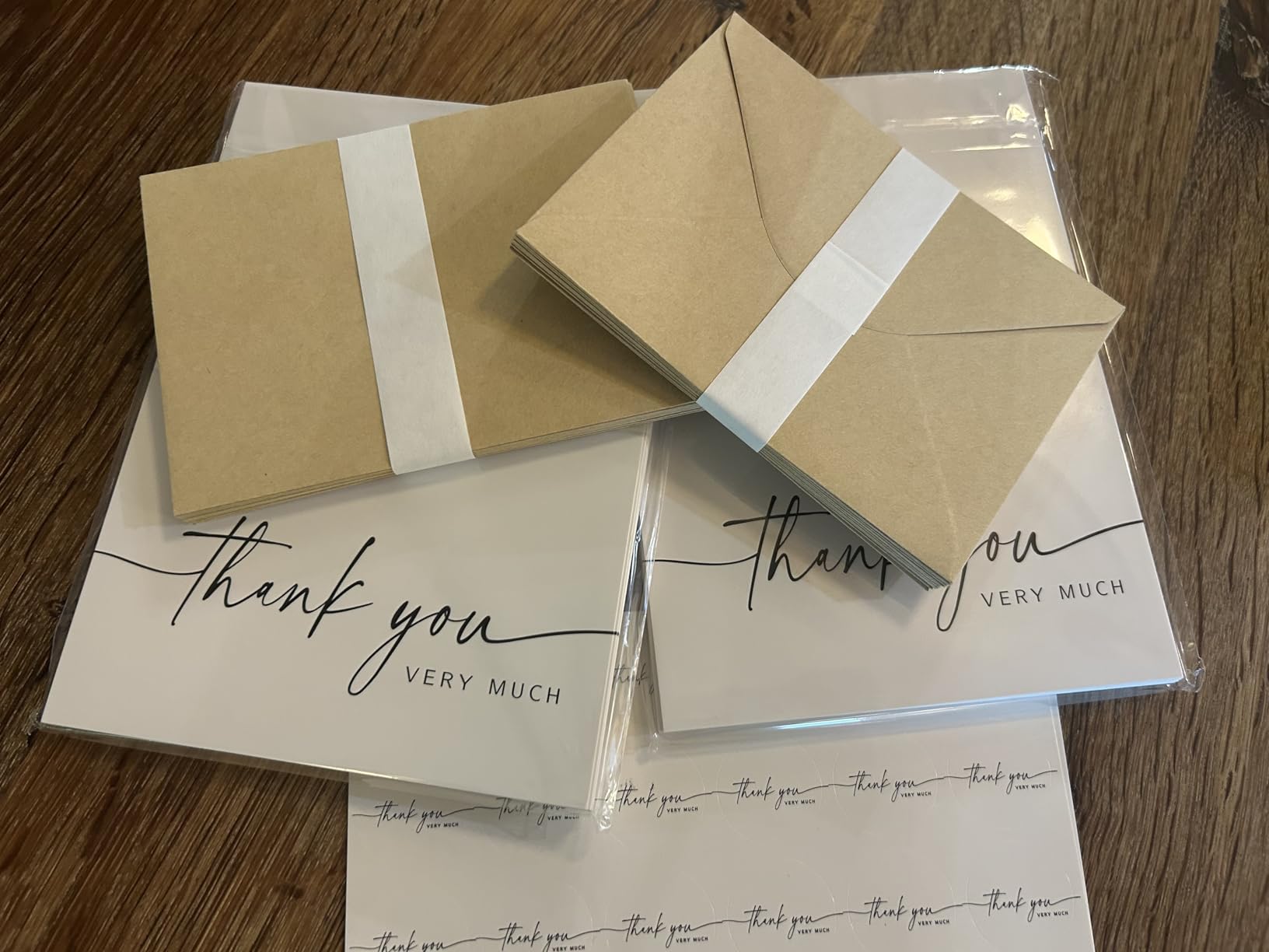 SPIRITDUST 52-pack Thank You Cards Bulk with Kraft Envelopes & Matching Stickers, 3.5x5 Inches, Minimalist Design | Perfect for Business, Weddings, Baby & Bridal Showers, Graduations & Funerals. customer photo 2