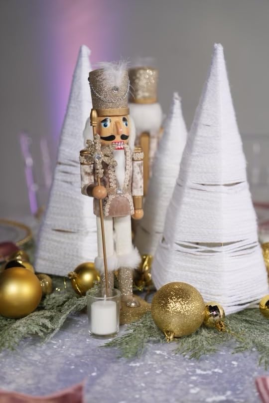 Karenhi 15 Inch Christmas Wooden Classic King Nutcracker | Traditional Nutcracker Festive Decor for Xmas Party Shelves and Tables customer photo 2