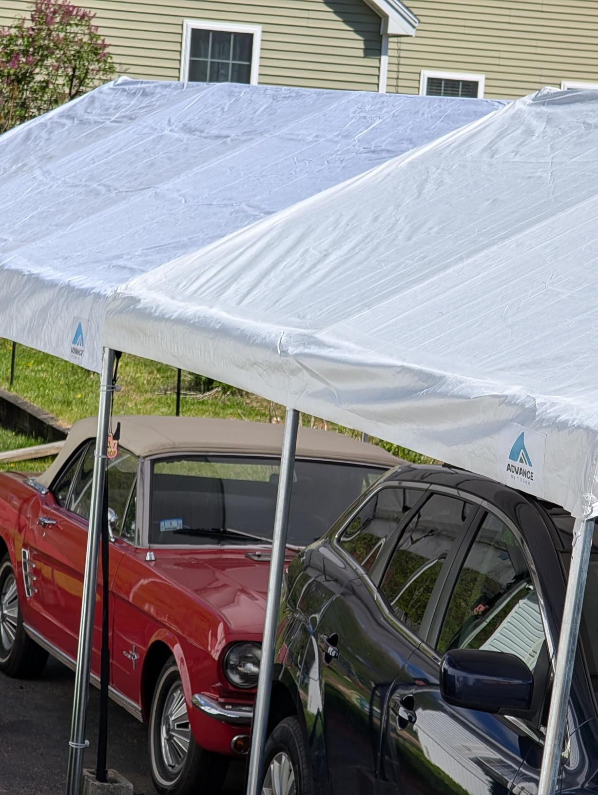 ADVANCE OUTDOOR 10x20 ft Heavy Duty Carport Potable Car Canopy Garage Party Tent Boat Shelter, Adjustable Height from 9.5 ft to 11 ft - Gray customer photo 1