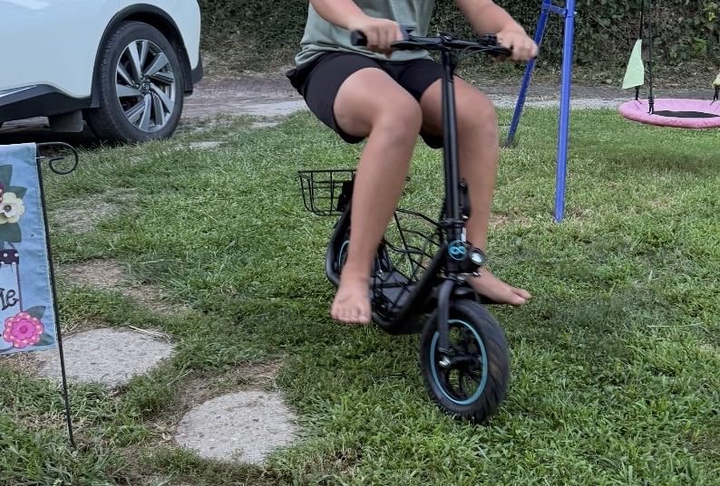 Gyroor Electric Scooter with Seat for Adults - 550W Motor, Pet Basket, 19 MPH Top Speed, 20 Miles Range, 12