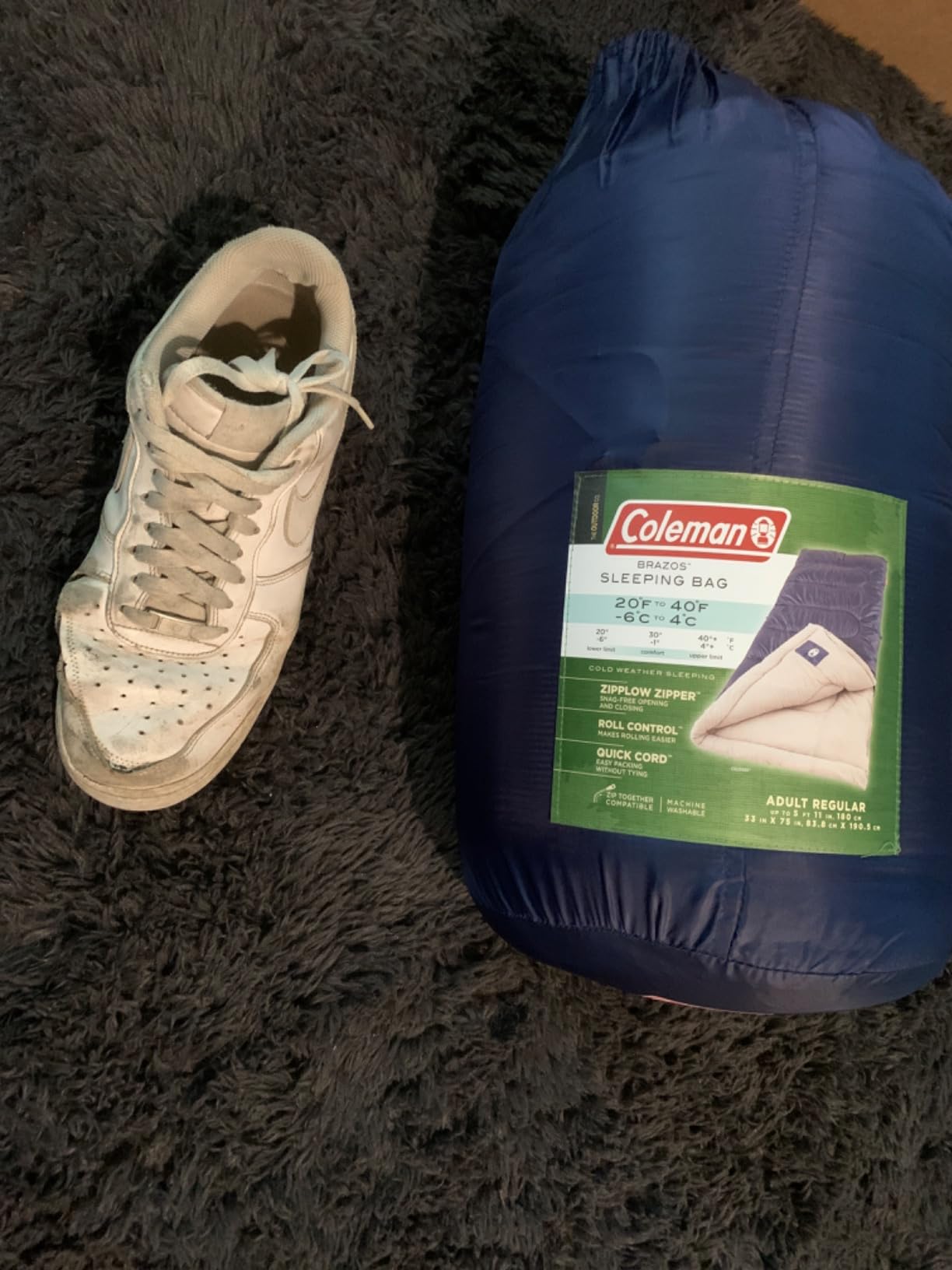 Coleman Brazos 20/30°F Adult Cool-Weather Sleeping Bag with No-Snag Zipper & Stuff Sack, Machine Washable, Great for Camping, Traveling, Guests, & More customer photo 2