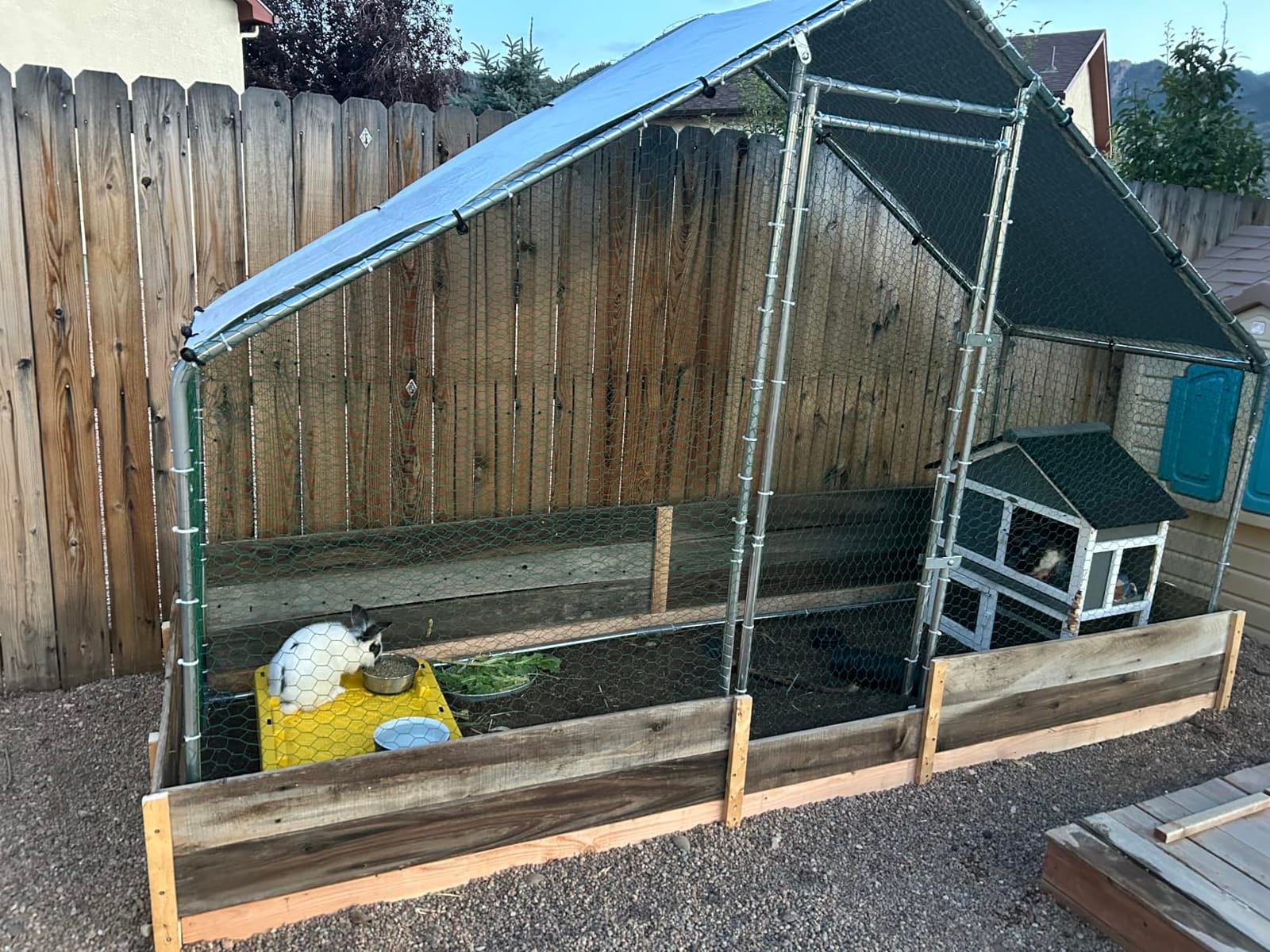 Large Metal Chicken Coop, 19.7x9.8x6.5ft Walk-in Chicken Runs for Yard with Cover, Spire Roof Hen House with Security Lock for Outdoor and Backyard, Farm, Duck Rabbit Cage Poultry Pen customer photo 1