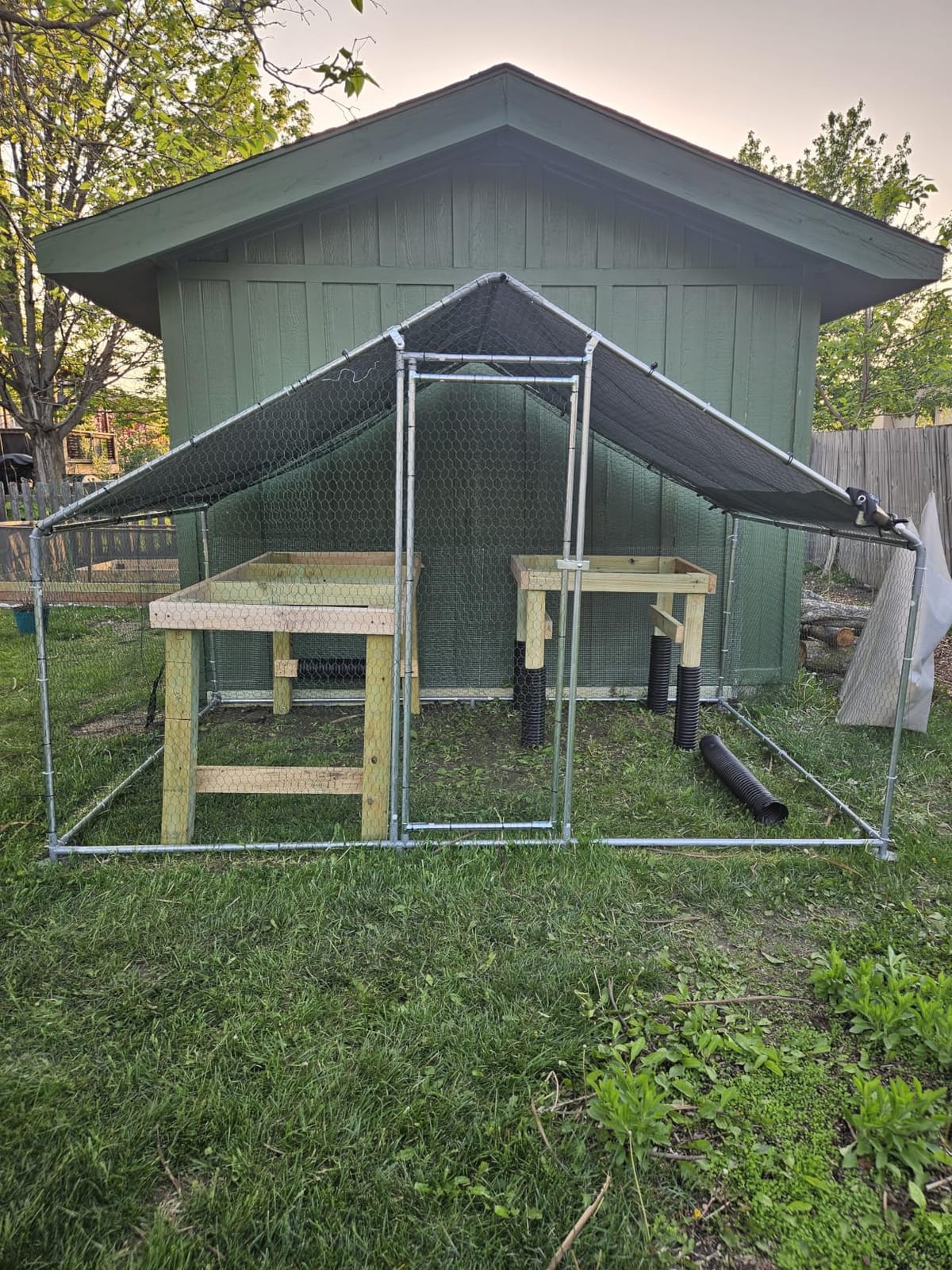 VEVOR Large Metal Chicken Coop, 9.8x13.1x6.5 ft Large Walk in Chicken Runs for Yard with Cover, Hen House Enclosure with Security Lock, Outdoor Duck Rabbit Cage Poultry Pen for Backyard, Farm, Yard customer photo 1