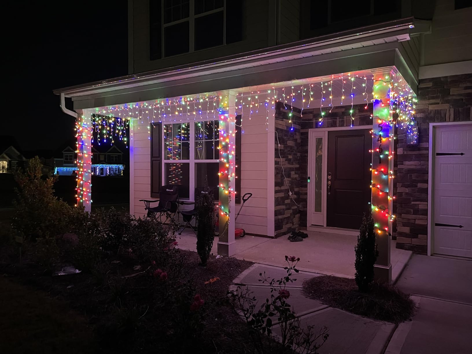 33FT 400 LED Icicle Lights for Outside, Warm White Icicle Christmas Lights | Plug in 8 Modes Waterproof Connectable String Lights Outdoor Indoor with 75 Drops customer photo 2