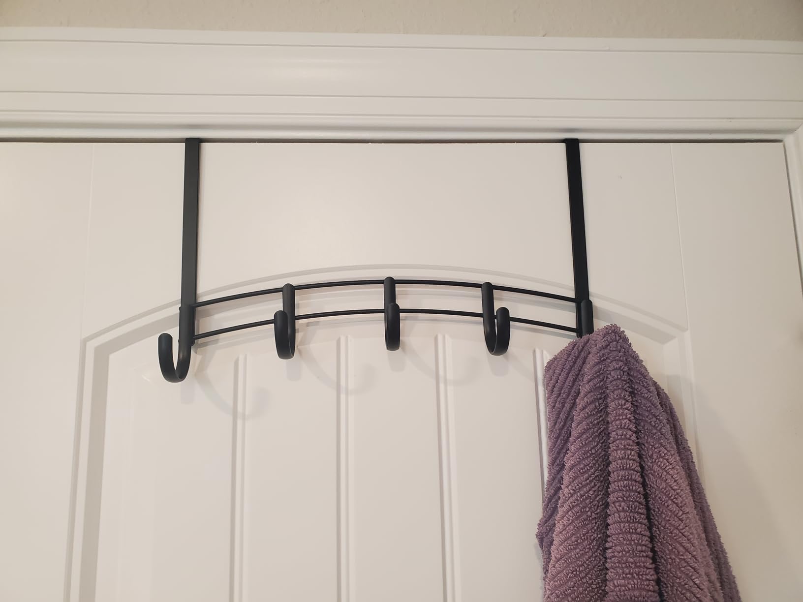 LYNK Professional Home Over the Door Hooks - 9 Hook - Over the Door Coat Rack - Over the Door Hanger - Hanging Towels or Clothes - Bathroom, Bedroom, Laundry Room - Lifetime Ltd. Warranty, Black customer photo 2