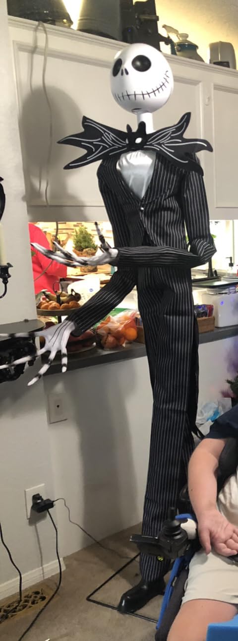 Gemmy Nightmare Before Christmas Jack Skellington 6ft Animatronic Decoration | Pumpkin King Halloween Skeleton, Black customer photo 1