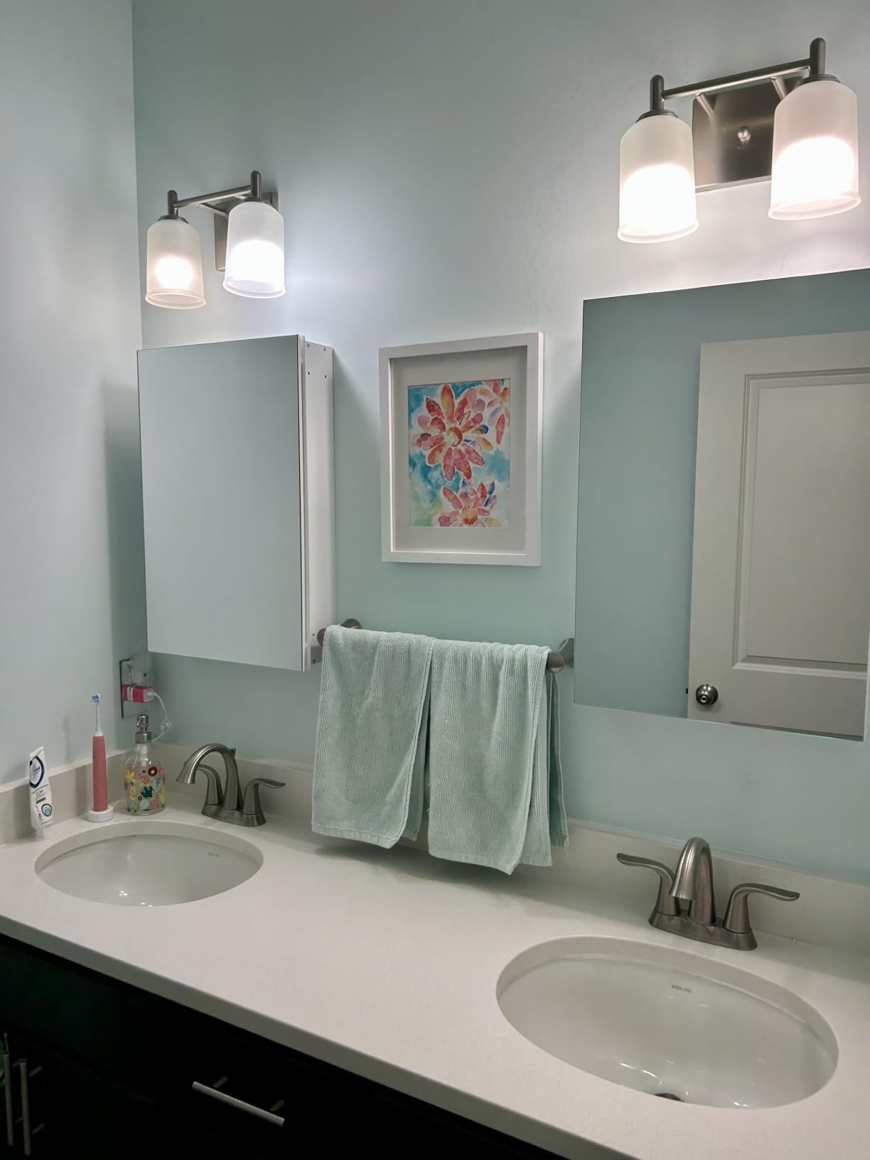 20x26 Medicine Cabinet Mirror with Storage Tempered, Aluminum Surface Mount or Recessed Medicine Cabinet Silver with Adjustable Shelves for Bathroom Vanity Modern Farmhouse customer photo 1