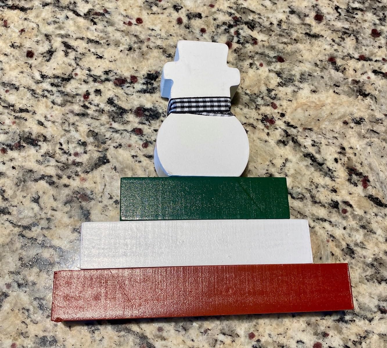 Christmas Decorations-4 PCS Wooden Block Sign-Classic Red White Green Christmas Ornaments for Home Shelf Mantel Fireplace Table Windowsill Decor customer photo 2