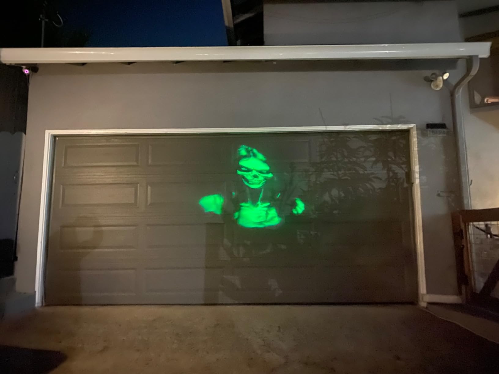 Halloween Projector Outdoor, 2026 Upgraded 3D Dynamic Skull HD Patterns, Clearer Holiday Light Ideal for Window Wall Displays and Halloween Garage Door Cover Projections customer photo 2