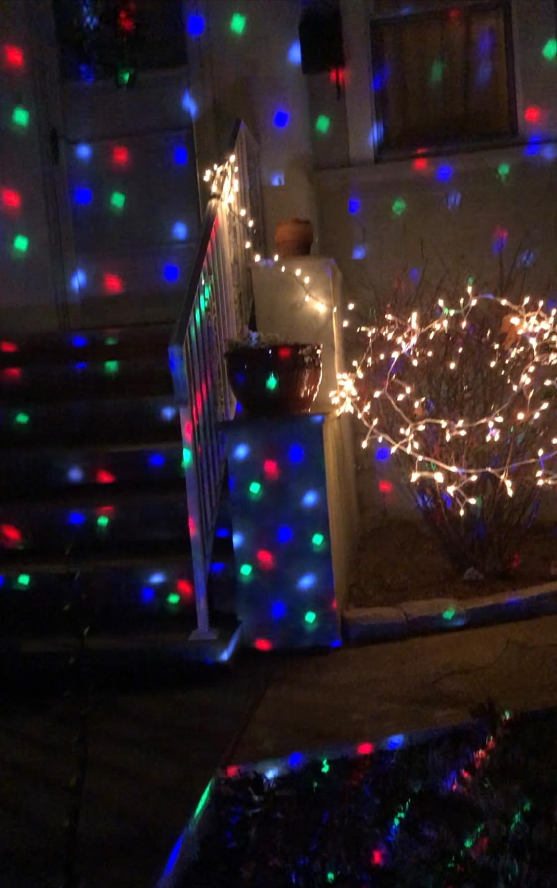 Christmas Snowfall Projector Lights Outdoor,15 Colors Holiday Rotating Falling Snow Projector with Remote Control,Waterproof Landscape Lights for Home Yard Garden Halloween Christmas Decor customer photo 2