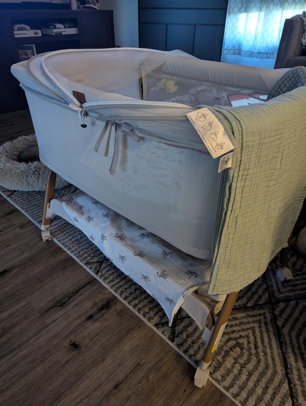 BabyBond Bassinet Bedside Crib, 3-in-1 Baby Bassinet Bedside Sleeper with Mattress and Sheet, Anti-Reflux, Full-Mesh Sides, 6-Height Adjustable customer photo 2