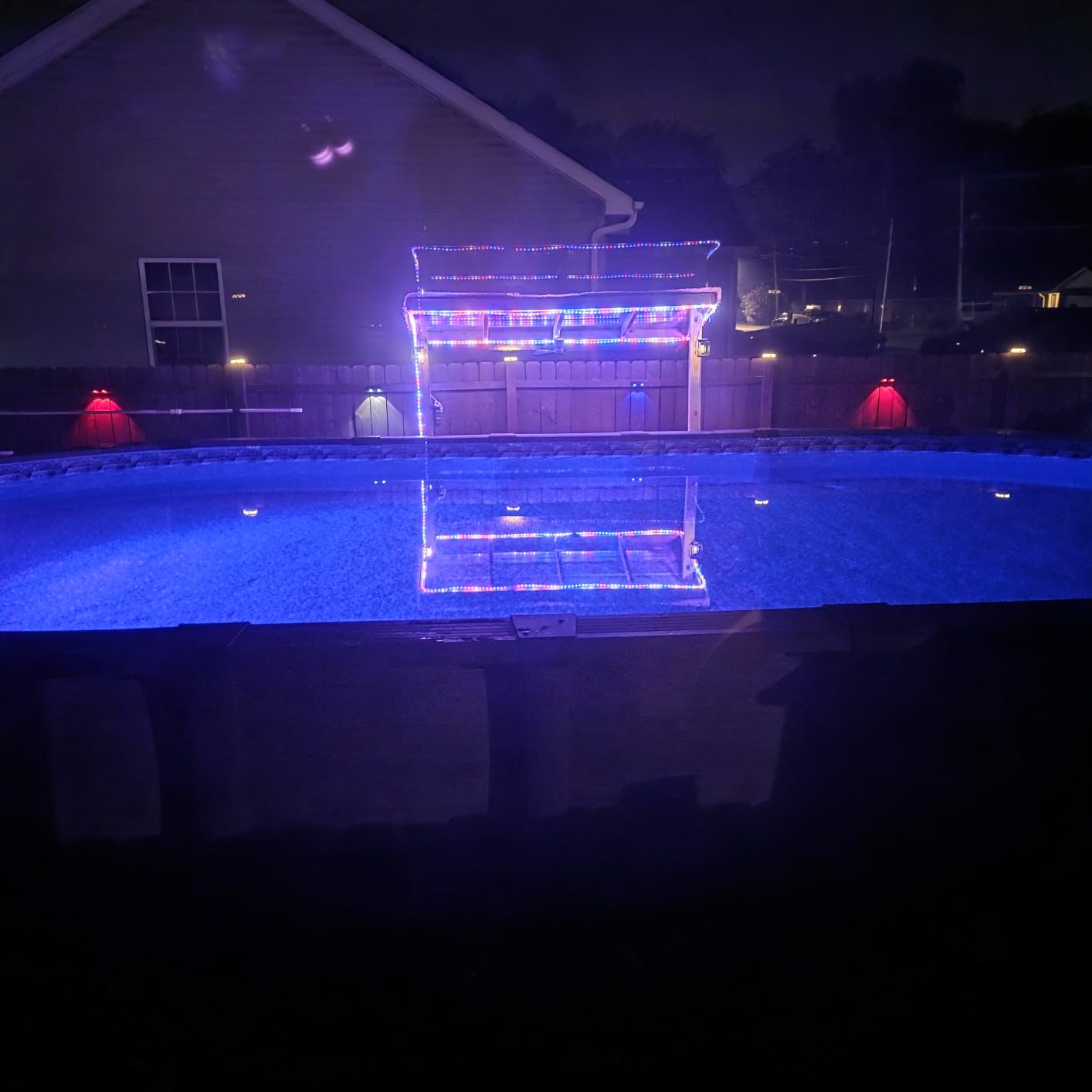 SOLPEX Solar Fence Lights Outdoor, Color Changing, Waterproof IP65, 8 Pack | LED Deck Lighting for Halloween Backyard Wall Step Patio Railing Pool Porch customer photo 1