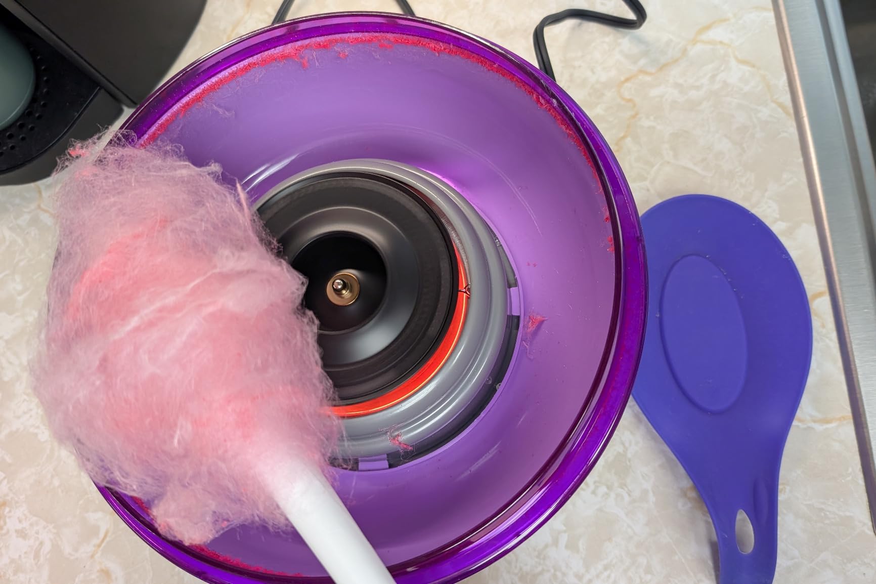 Koji by ZOKU Cotton Candy Maker Set, Countertop Machine with 10 Paper Cones | Create homemade cotton candy in minutes with a compact countertop machine and 10 included paper cones for easy servings. customer photo 2