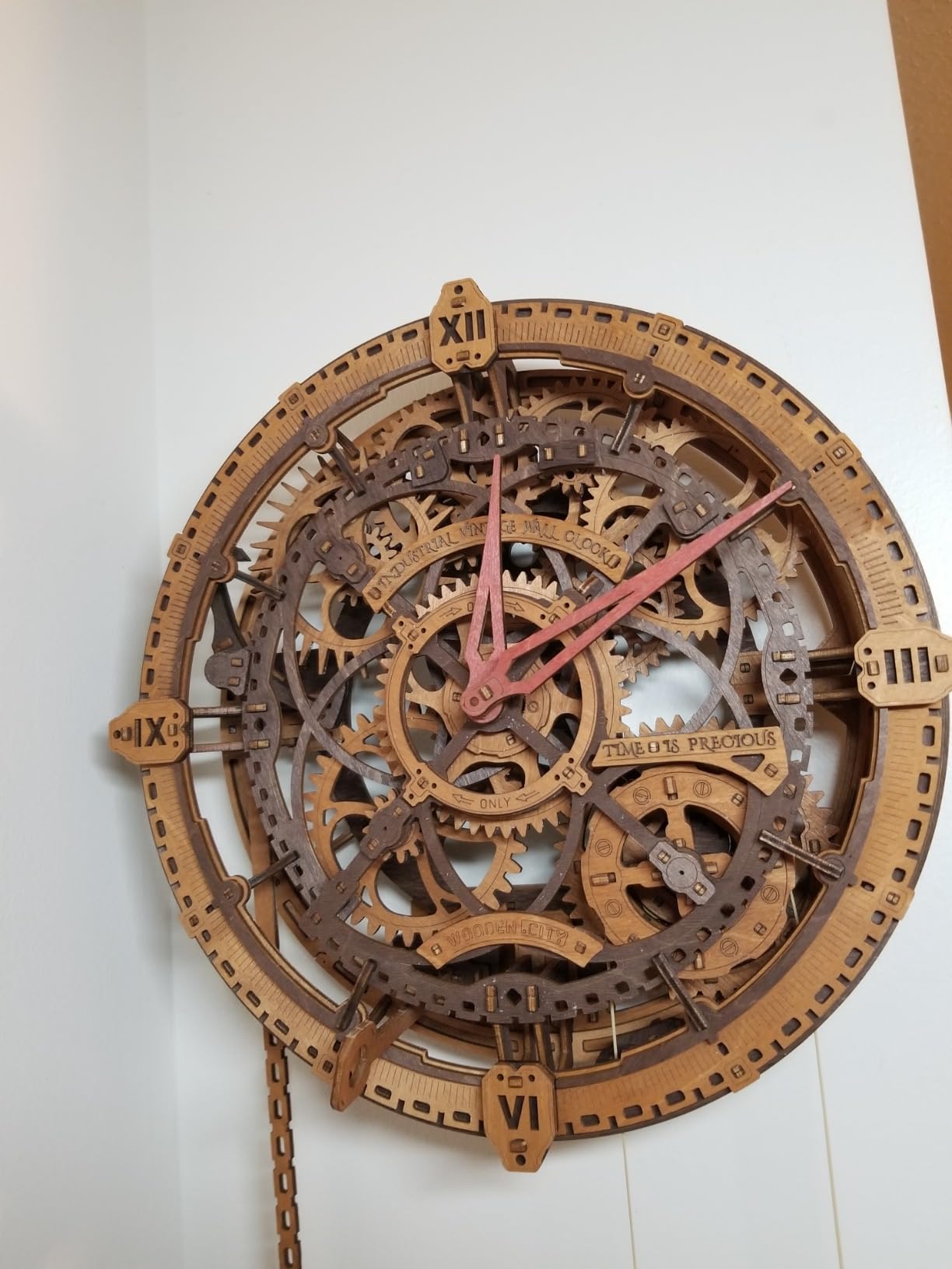 WOODEN.CITY Steampunk 3D Puzzle Clock - DIY Mechanical Wall Clock Kit for Adults - Unique Engineering Gift and Vintage Décor - 3D Wooden Puzzles for Adults customer photo 1