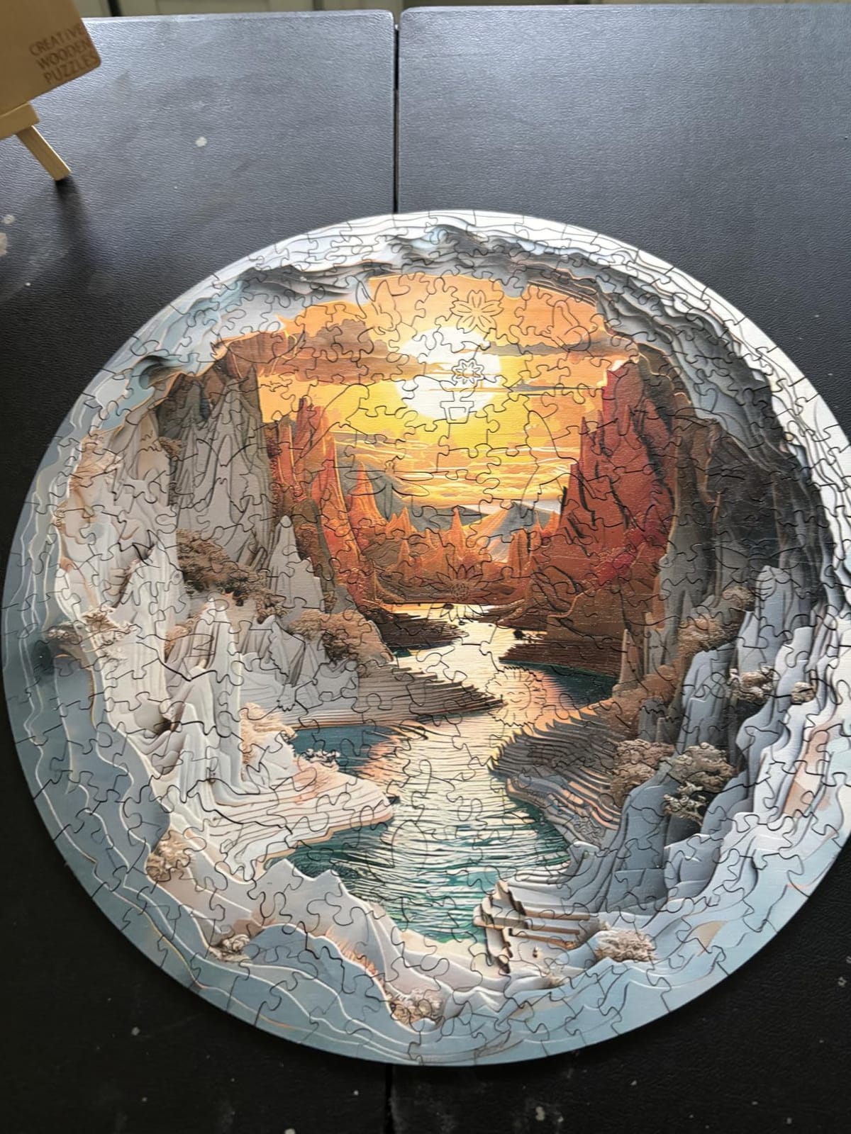 300 Pieces Wooden Puzzles, 3D Cave Forest Puzzle, Unique Animal Shaped Wood Challenging Jigsaw Puzzles Ideal for Adults, Premium Wood Gift Box 13.4x13.3in customer photo 2