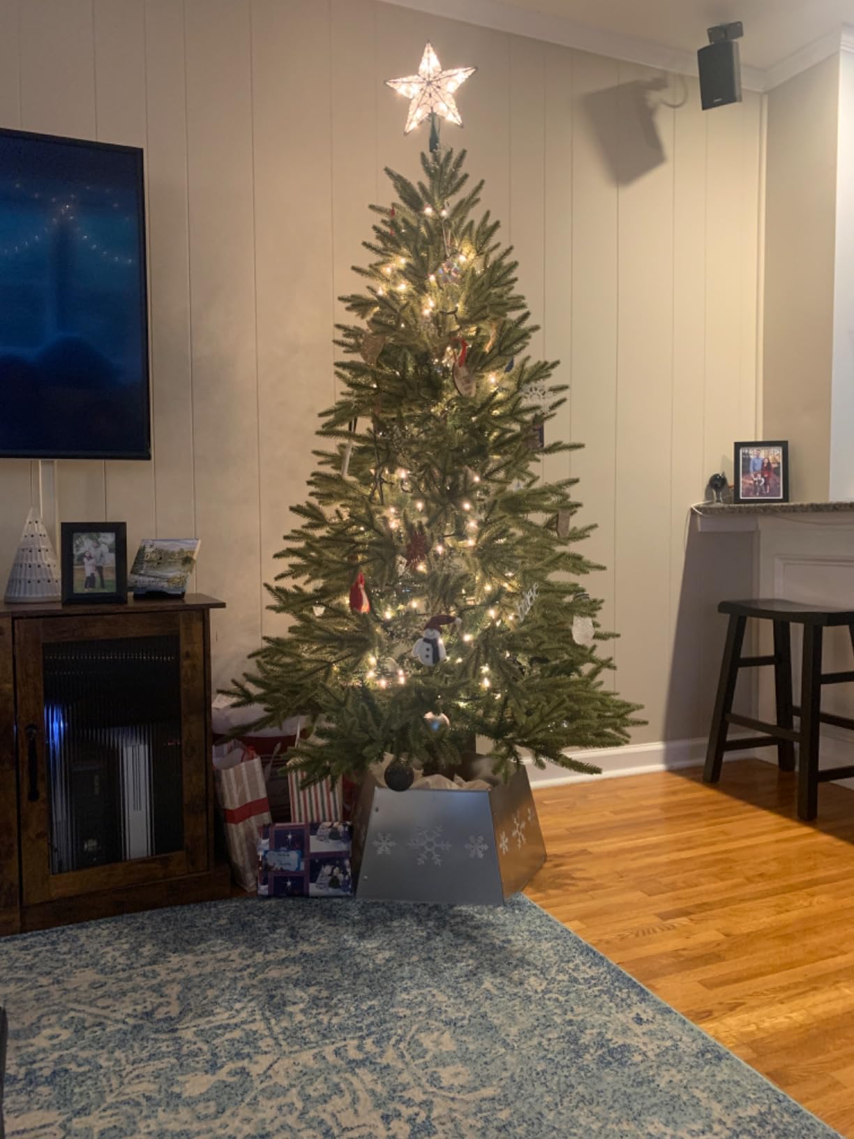 Balsam Hill Silverado Slim - Realistic Narrow Christmas Tree with True Needle Foliage with Premium Stand & Easy Assembly for Indoor Holiday Decorating, Unlit, 6' customer photo 1