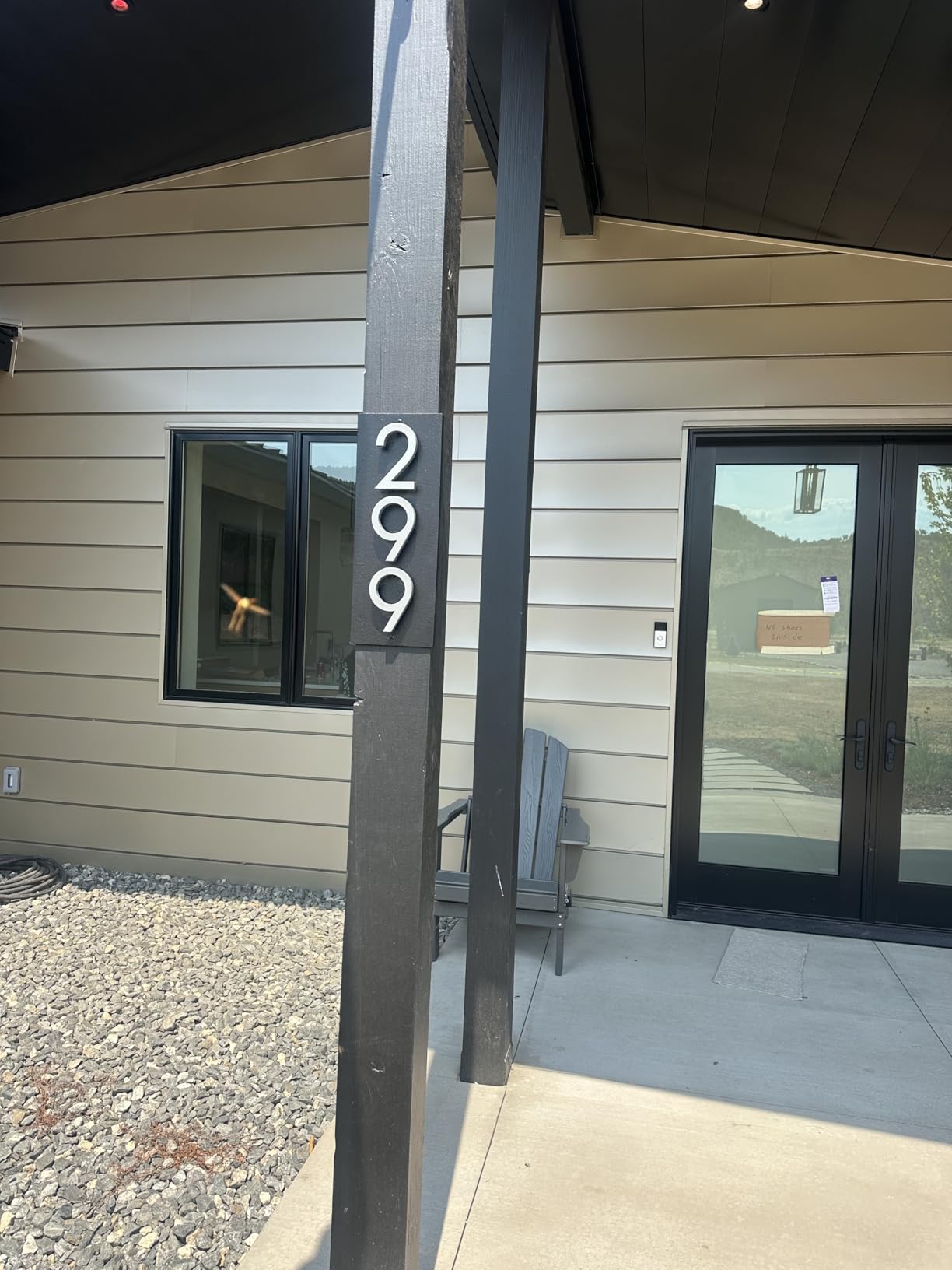 Whitehall Modern Floating 4.5 Inch Numbers Vertical Address Sign Wall Plaque - Personalized custom wall sign for your home. Exterior outdoor wall mounted. 2 background Colors and 4 Number Colors available for your house- Simple Installation customer photo 2