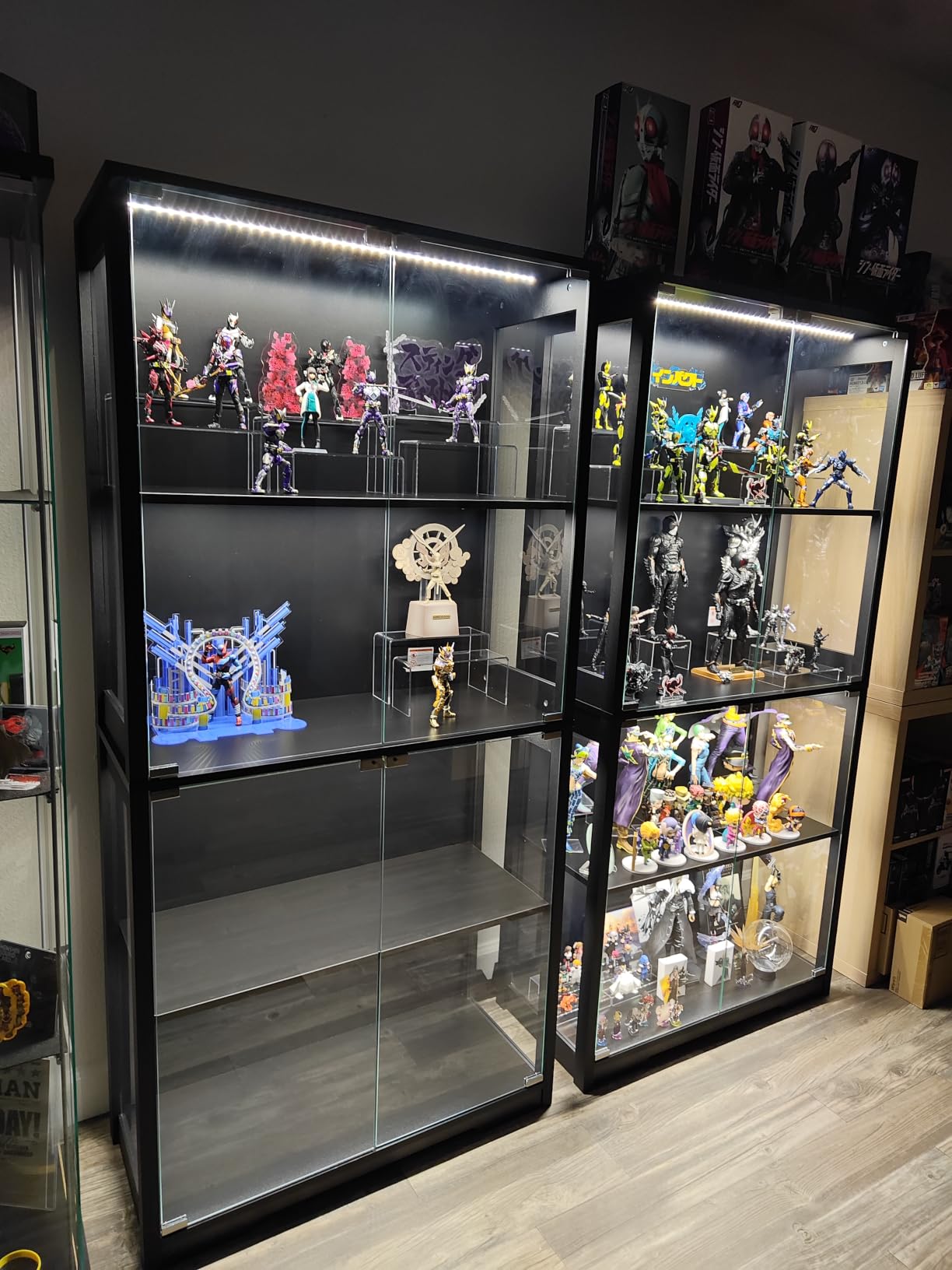 BROTTAR Display Cabinet with Glass Doors, 4-Tier Display Case, Black | Curio Cabinet with 3 Color Lights for Collectibles, Storage Cabinets with Human Body Sensor customer photo 2