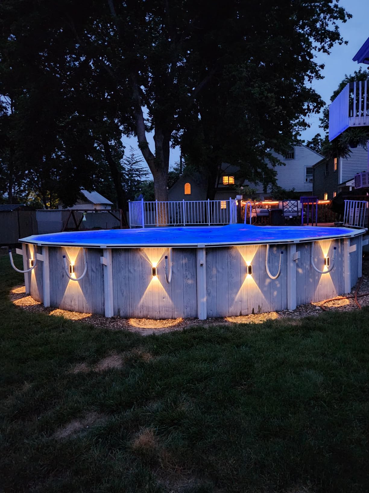 Solar Fence Lights Outdoor - 3000/4000/6000K 3 Modes, IP65 Waterproof Fence Lights Solar Powered, Up & Down Lighting Solar Wall Lights Outdoor for Backyard/Garden/Patio/Garage and Wall decor (8 pack) customer photo 1