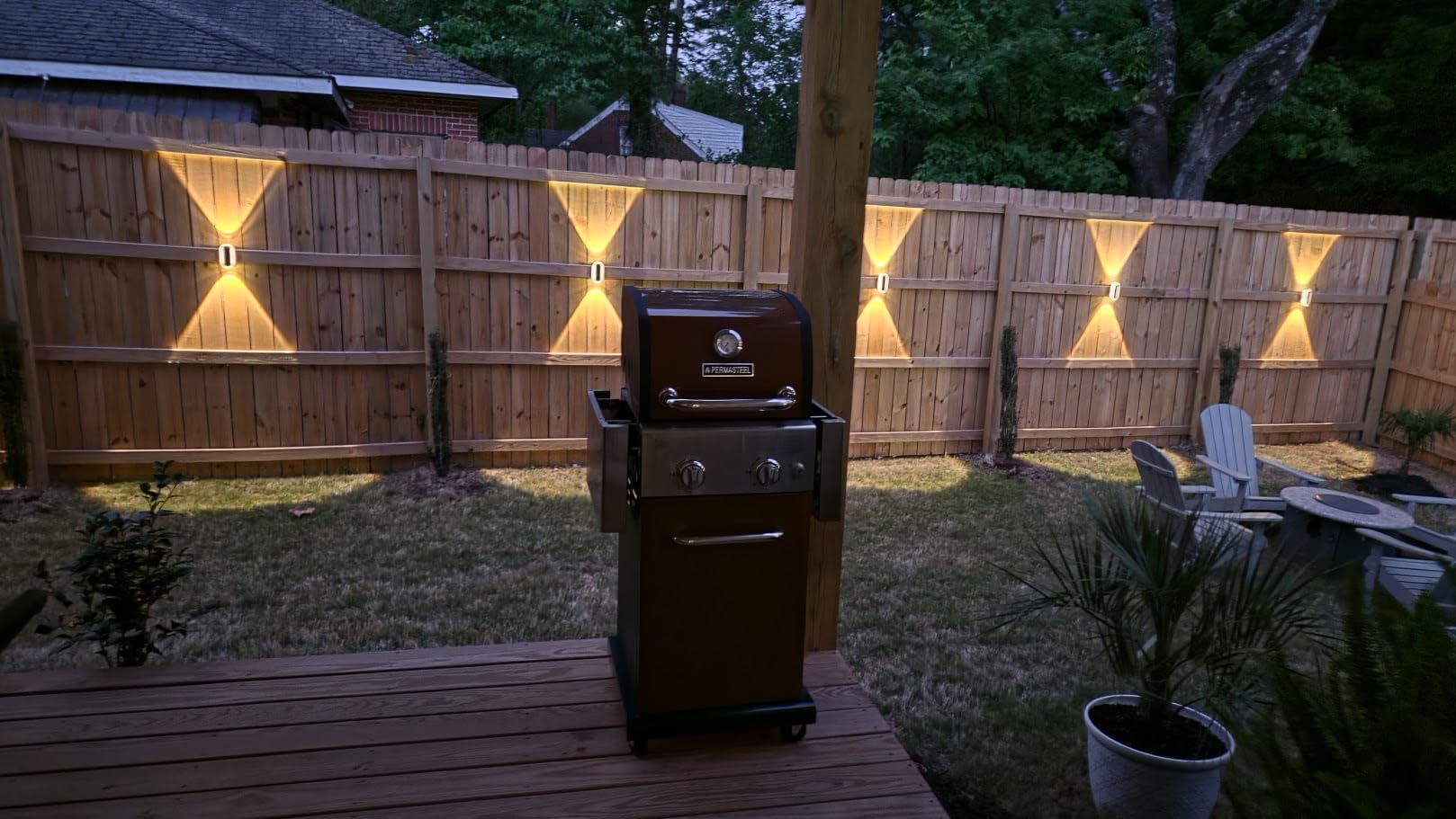 Solar Fence Lights Outdoor - 3000/4000/6000K 3 Modes, IP65 Waterproof Fence Lights Solar Powered, Up & Down Lighting Solar Wall Lights Outdoor for Backyard/Garden/Patio/Garage and Wall decor (8 pack) customer photo 2