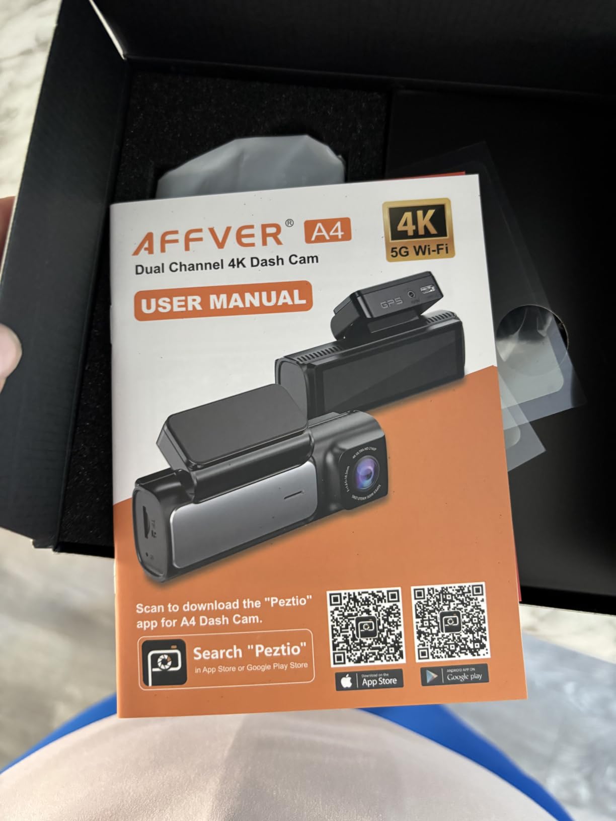 Affver 4K+2.5K Dash Cam Front and Rear, Built-in 5G WiFi 6 GPS Dual Dashcam | 64GB Card Included, 3.59