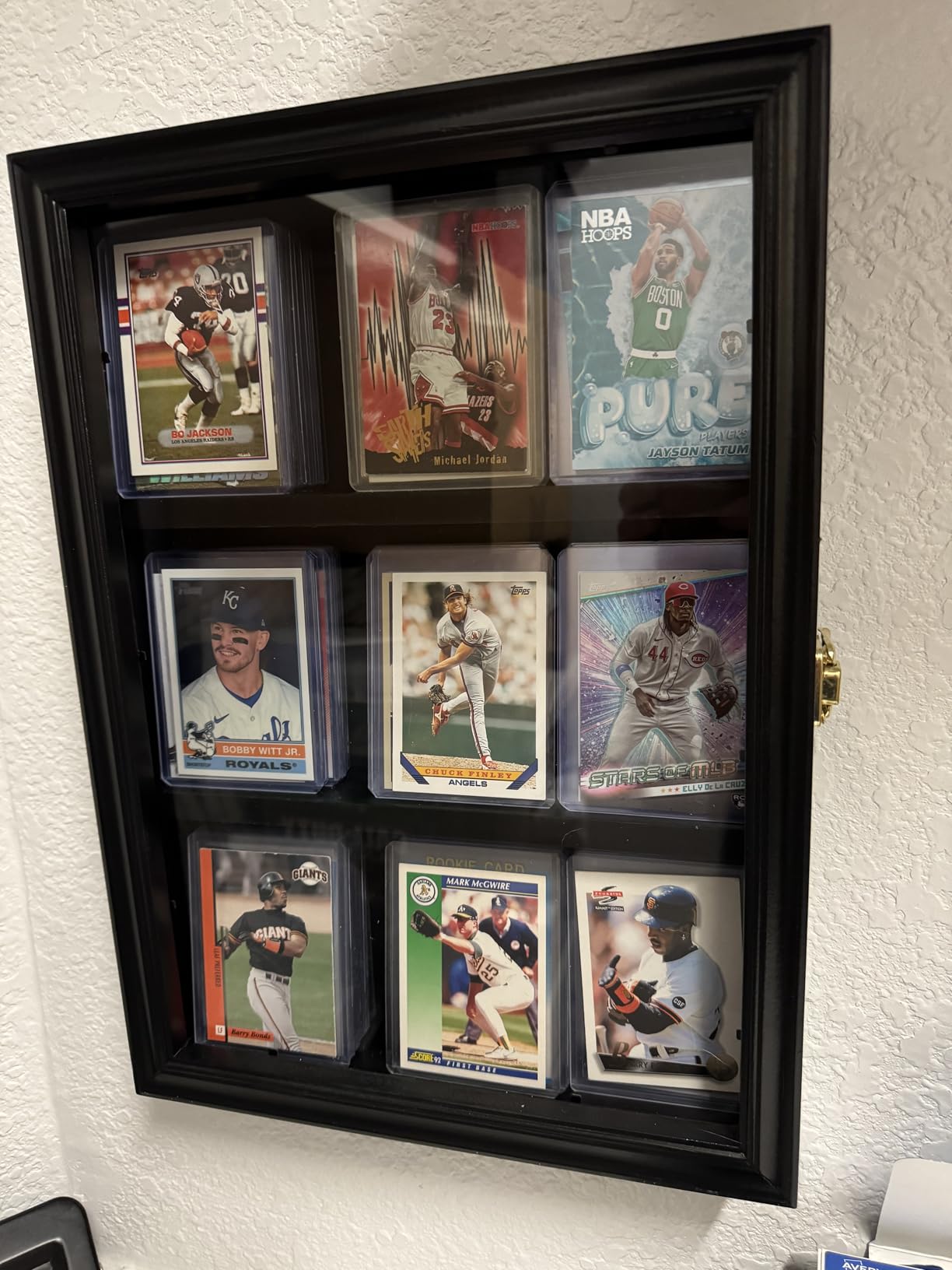 Baseball Graded Sport Card Display Case Large 40 Cards Display Frame | Wooden Wall Cabinet for Basketball Football Hockey Trading Cards Display Collectibles Souvenirs customer photo 2