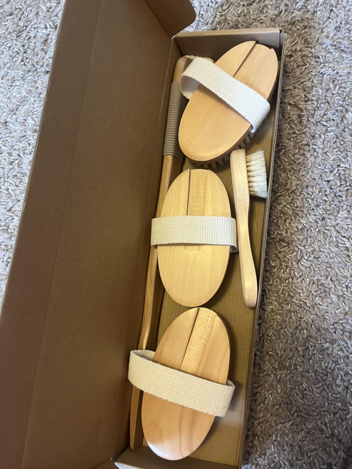 DEBETOOL Dry Brush Set with 3 Detachable Heads, Natural Boar Bristle customer photo 2