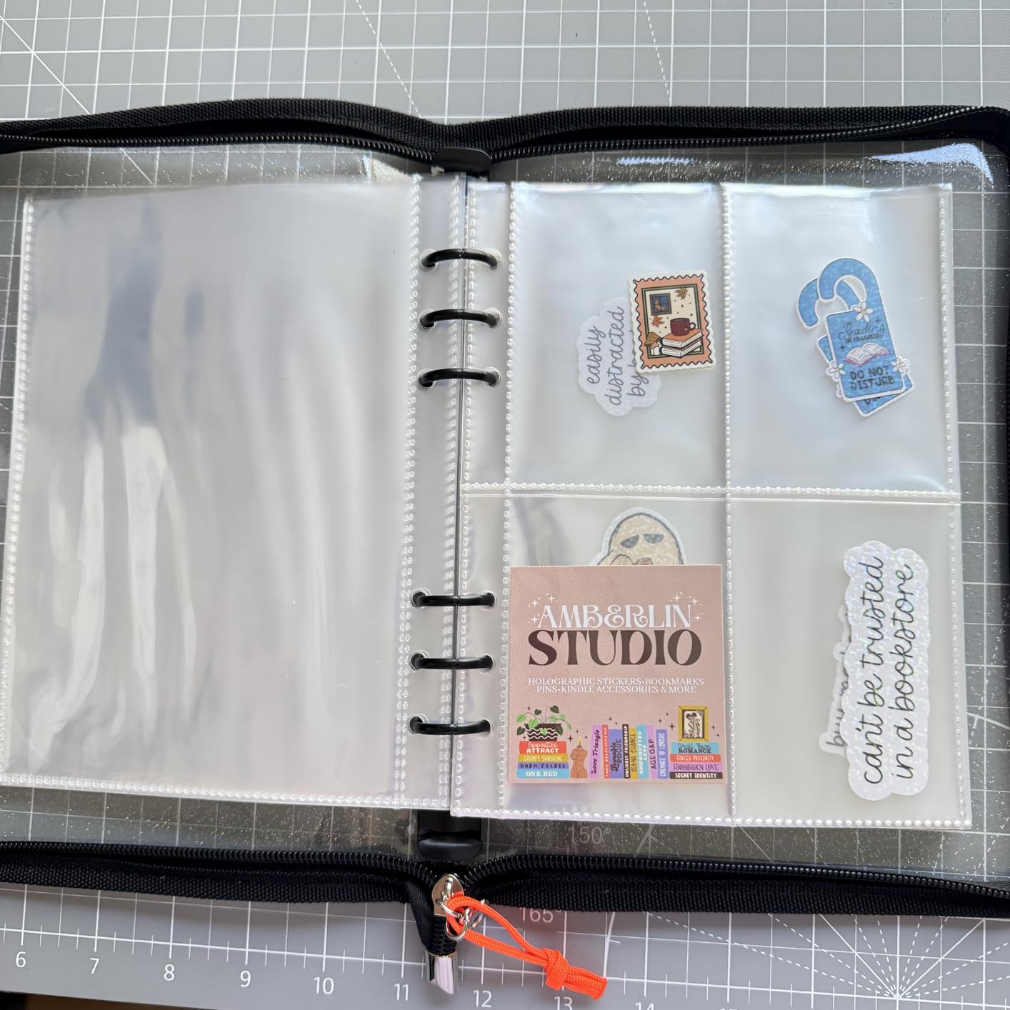 Reusable Sticker Organizer Binder Collecting Book 220 Pocket, Purple | A5 Sticker Storage Collection Holder Display Album with 40 Sheet 3 Type Pages, Zipper Binder Journal Scrapbook Supplies customer photo 2