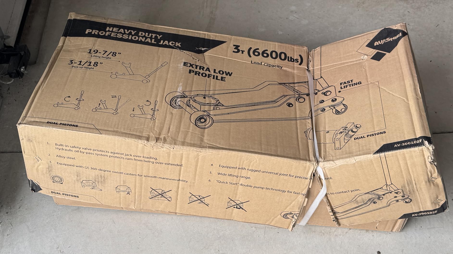 AV Steel Low Profile Floor Jack 3 Ton (6600 lbs), Heavy Duty Hydraulic Jack for Car, Heavy-Duty Floor Jack with Dual Pistons Quick Lift Pump, Car Floor Jack with Lifting Range 3-1/8'' to 19-7/8'' customer photo 2