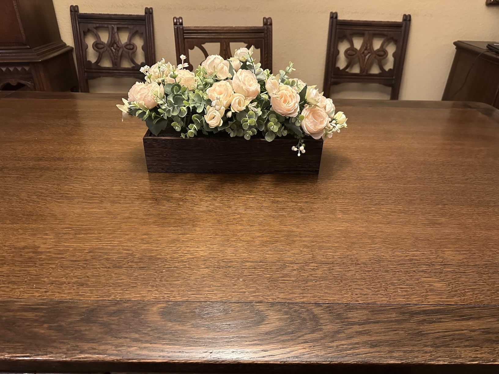 Dahey Artificial Flowers Farmhouse Centerpieces for Coffee Tables Decor | Orange Floral Arrangements, Wood Box, Easy to Assemble, Table Centerpieces for Dinging Living Room Kitchen Wedding Party customer photo 2