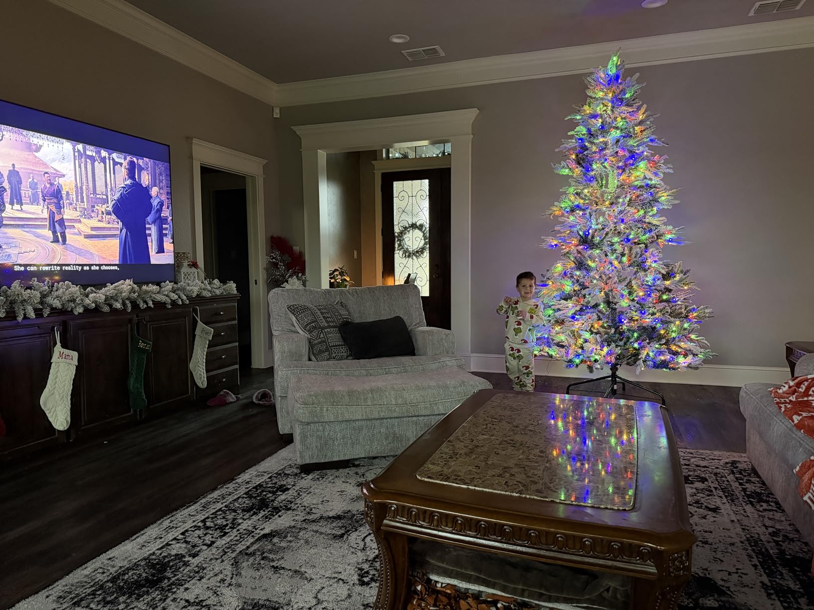 Best Choice Products Full Aspen Christmas Tree, 6ft Pre-lit Realistic Noble Fir w/ 450 Glowing Micro LED Lights, 2-in-1 White & Multicolor customer photo 1