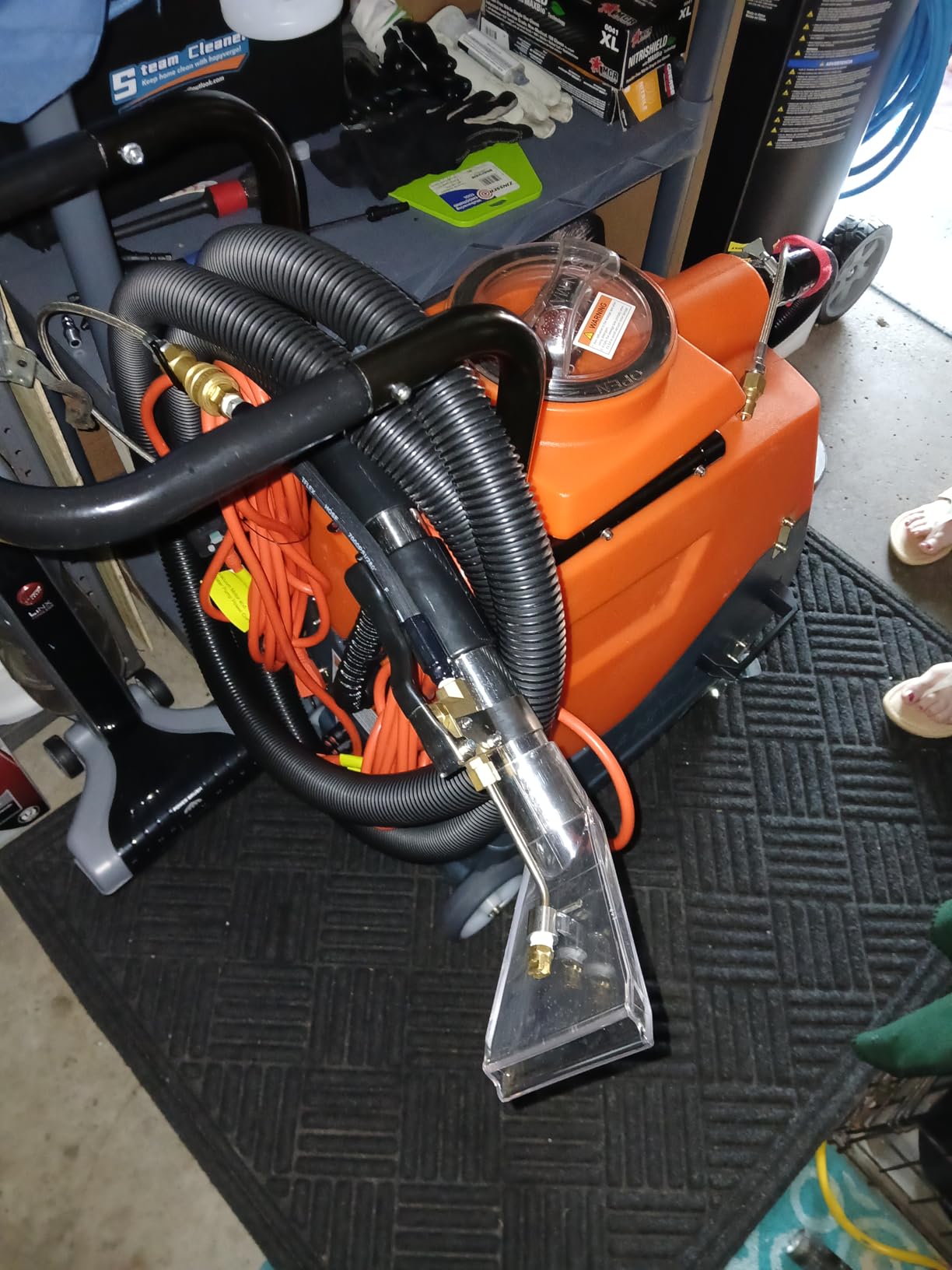 Commercial Heated Carpet & Upholstery Extractor Machine, 160 PSI Hot Water Cleaner, 1.34 HP Vacuum, 149°F Heater, 4.8-Gal and 5.3-Gal Dual Tanks for Auto Detailing, Furniture & Carpet customer photo 2